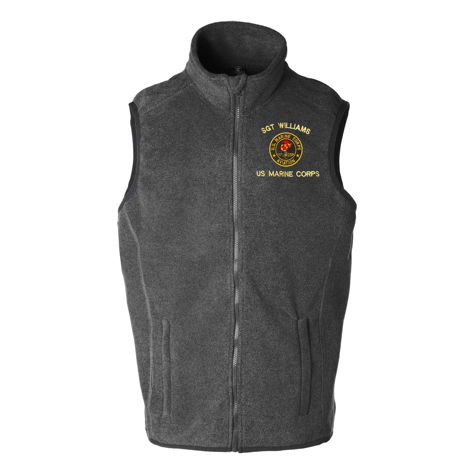 Marine Corps Aviation Embroidered Fleece Vest