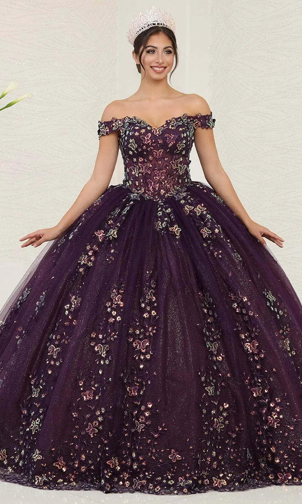 May Queen LK252 - Cape Butterfly Ballgown