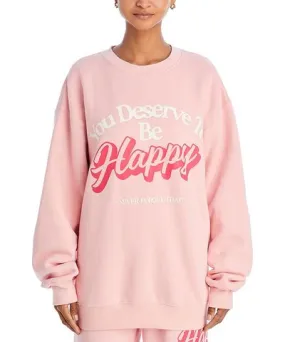 Mayfair You Deserve Womens Fleece Graphic Sweatshirt