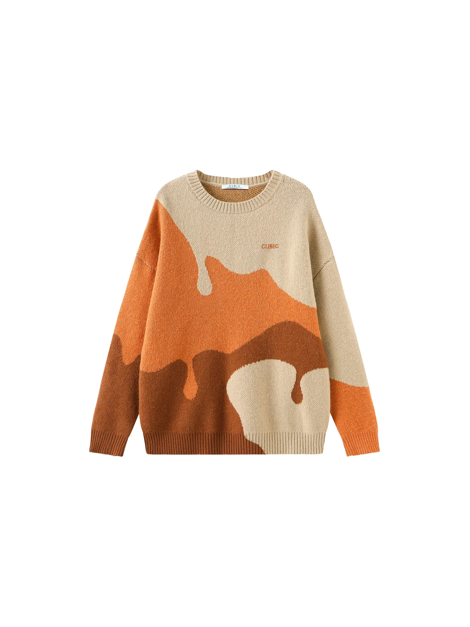 Melting Colour Block Oversized Knit Sweater