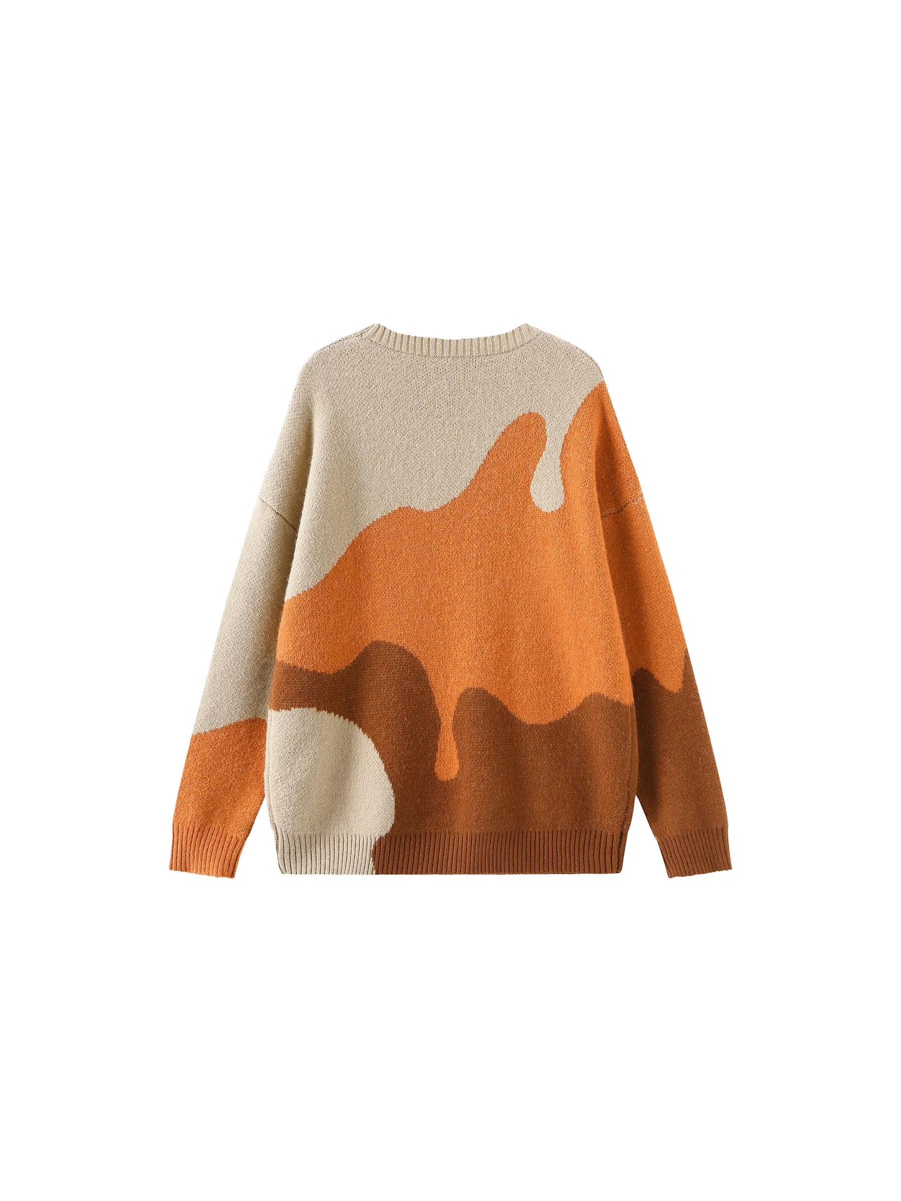 Melting Colour Block Oversized Knit Sweater