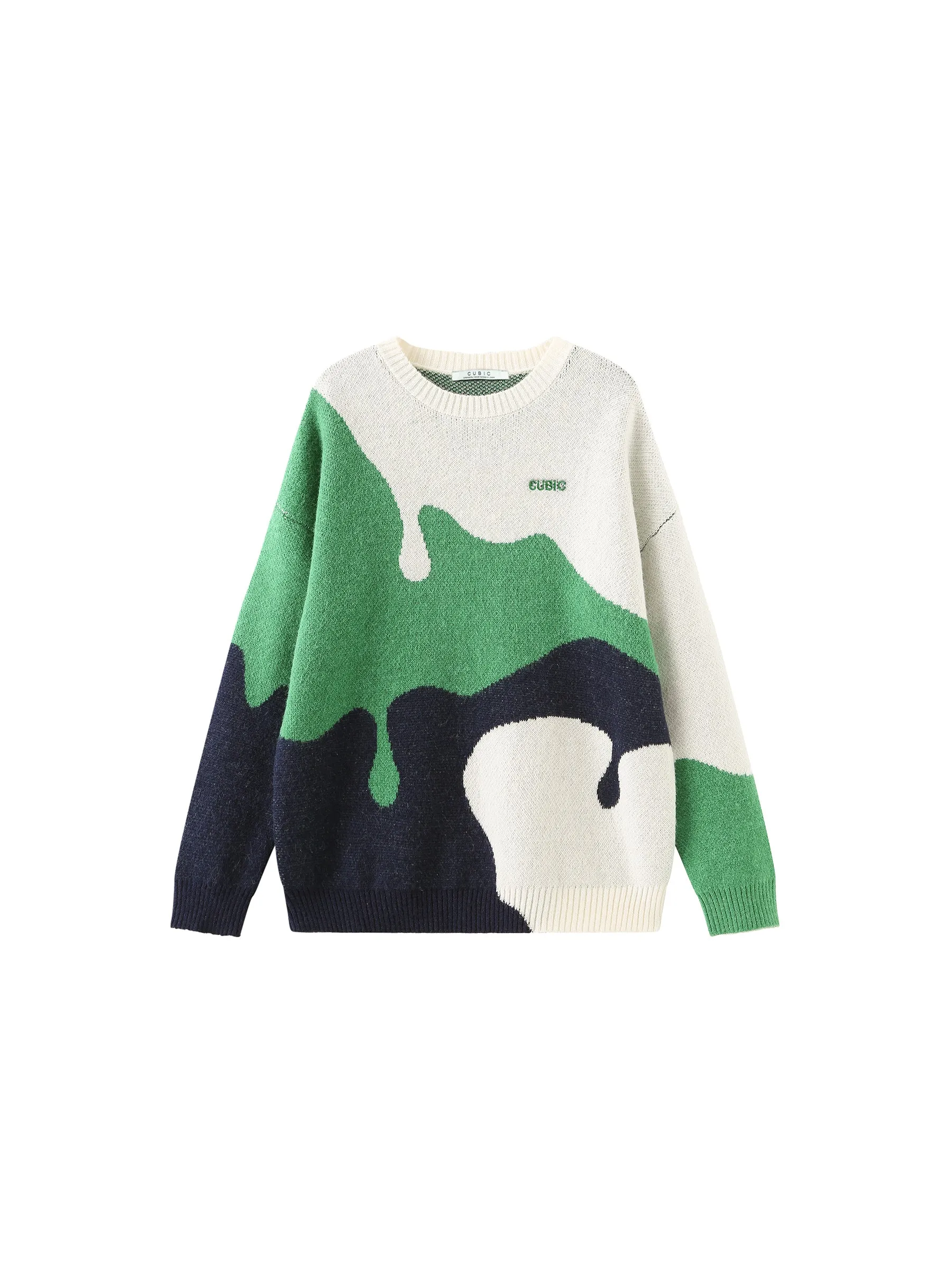 Melting Colour Block Oversized Knit Sweater