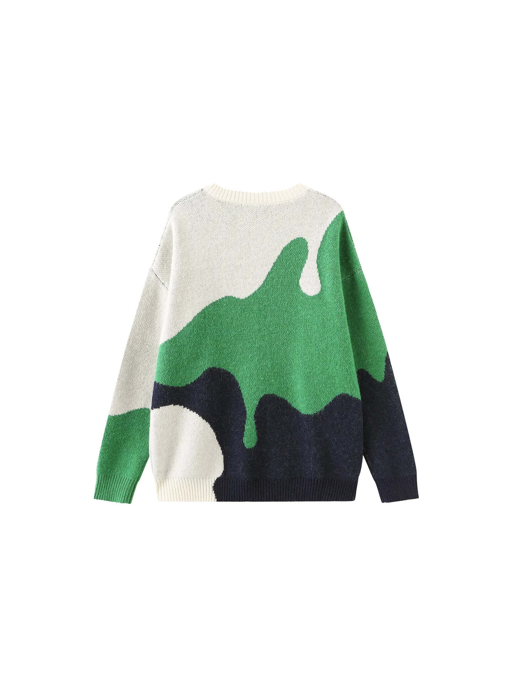 Melting Colour Block Oversized Knit Sweater