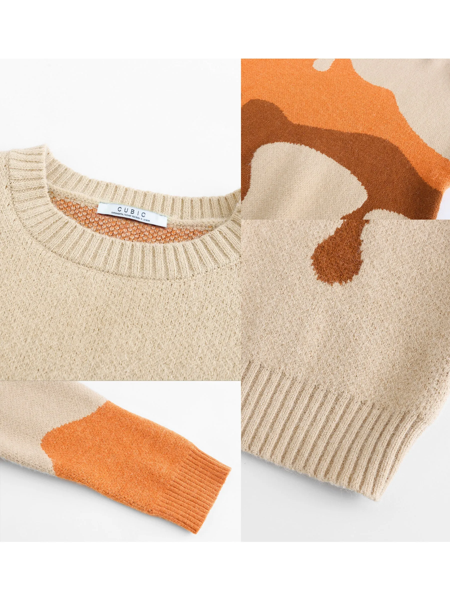 Melting Colour Block Oversized Knit Sweater