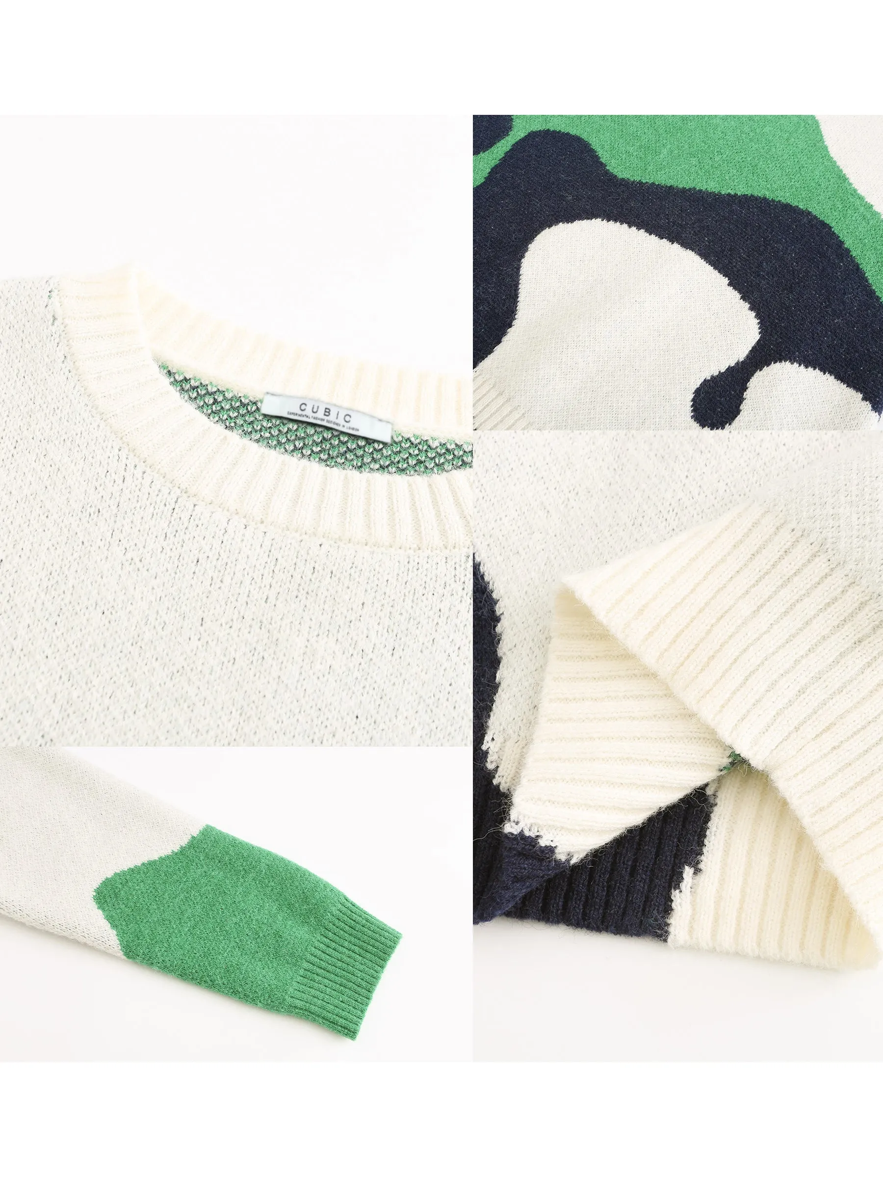 Melting Colour Block Oversized Knit Sweater