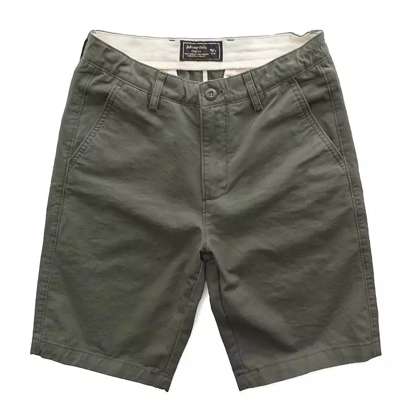 Men's Casual Shorts Pure Cotton Solid Color Workwear Cropped