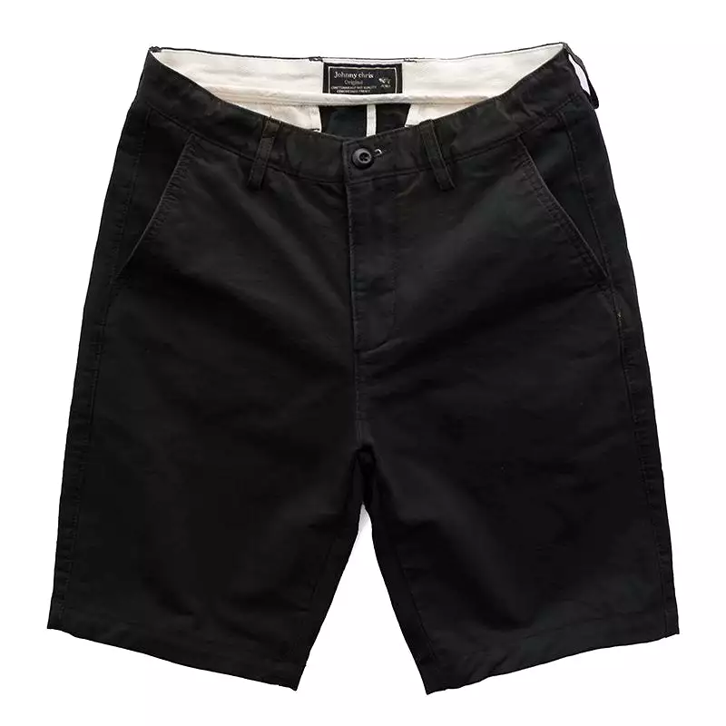 Men's Casual Shorts Pure Cotton Solid Color Workwear Cropped