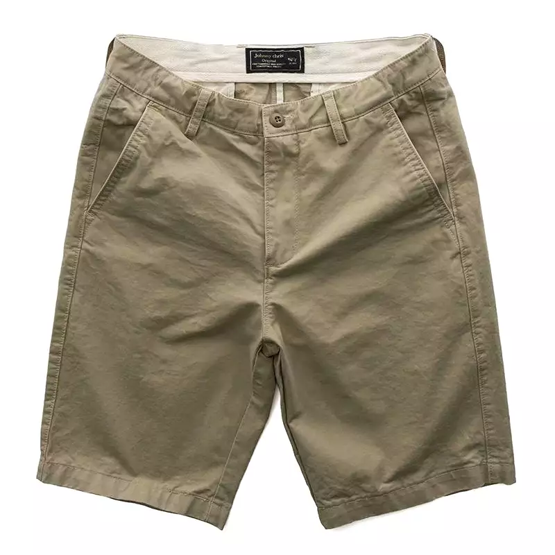 Men's Casual Shorts Pure Cotton Solid Color Workwear Cropped