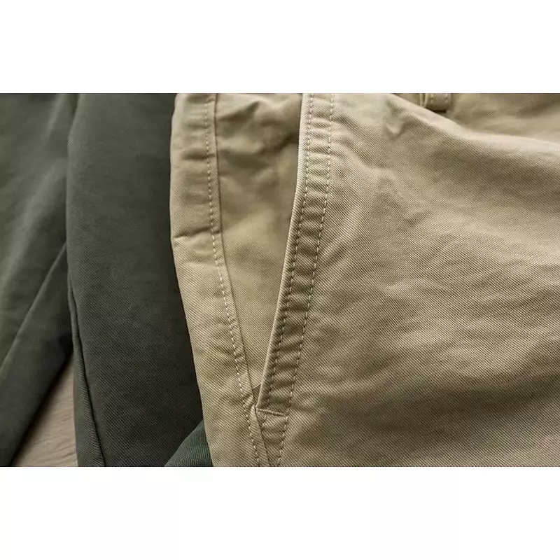 Men's Casual Shorts Pure Cotton Solid Color Workwear Cropped