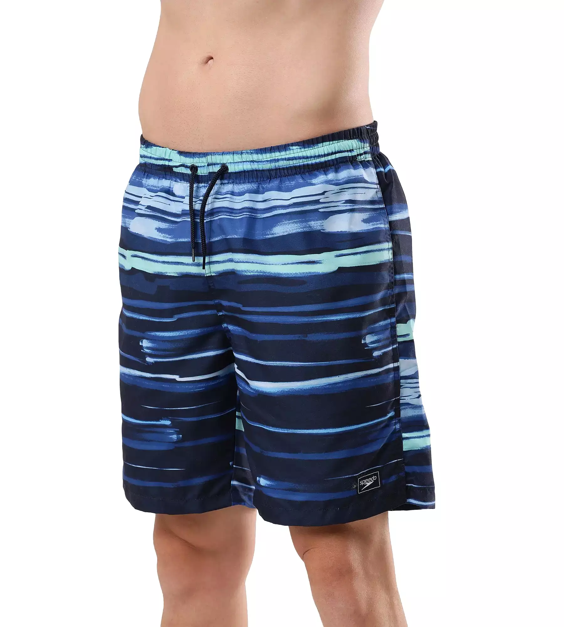 Men's Digital Print Leisure' Watershorts - Pure Blue  &  Zaffre Blue