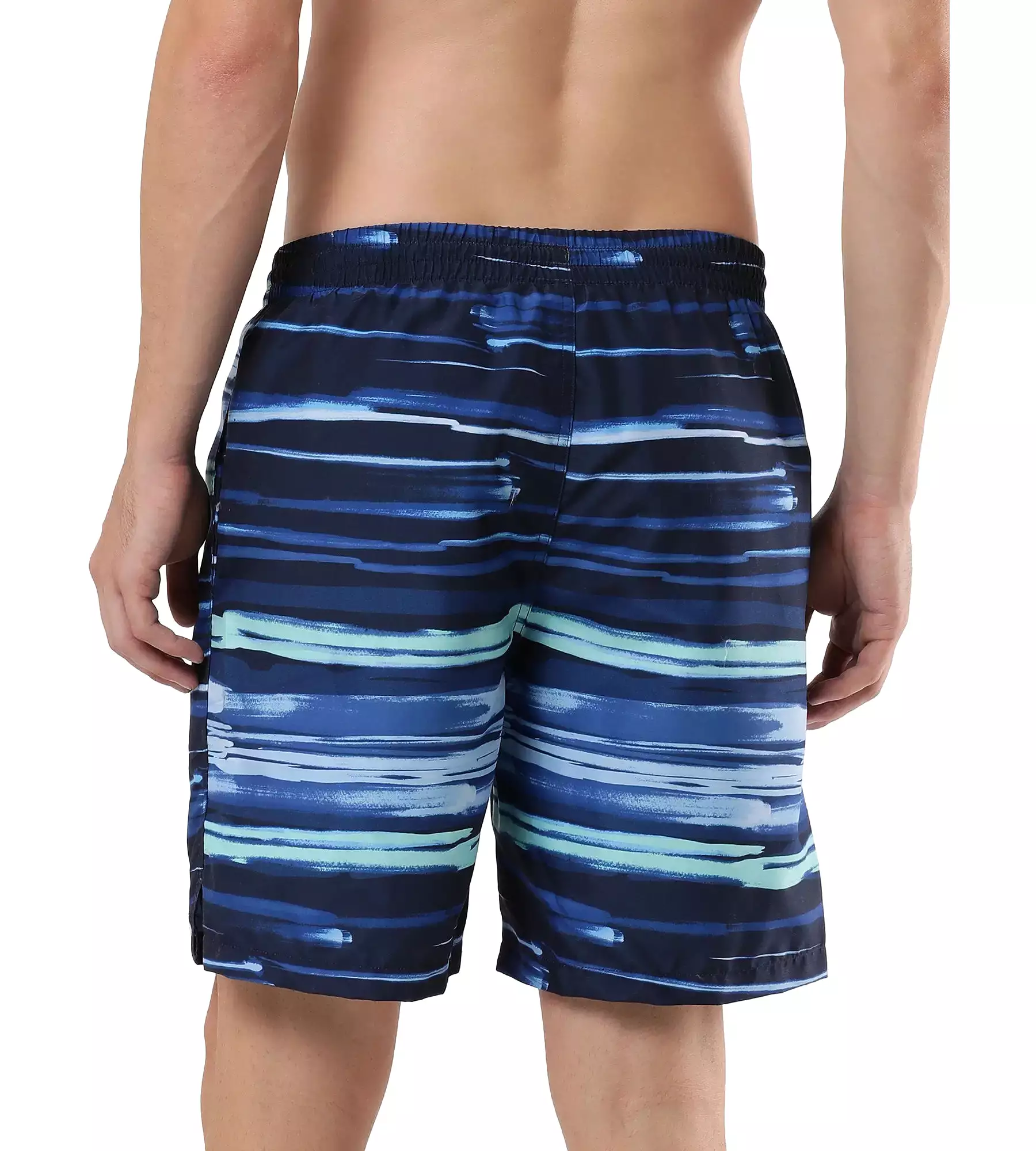 Men's Digital Print Leisure' Watershorts - Pure Blue  &  Zaffre Blue