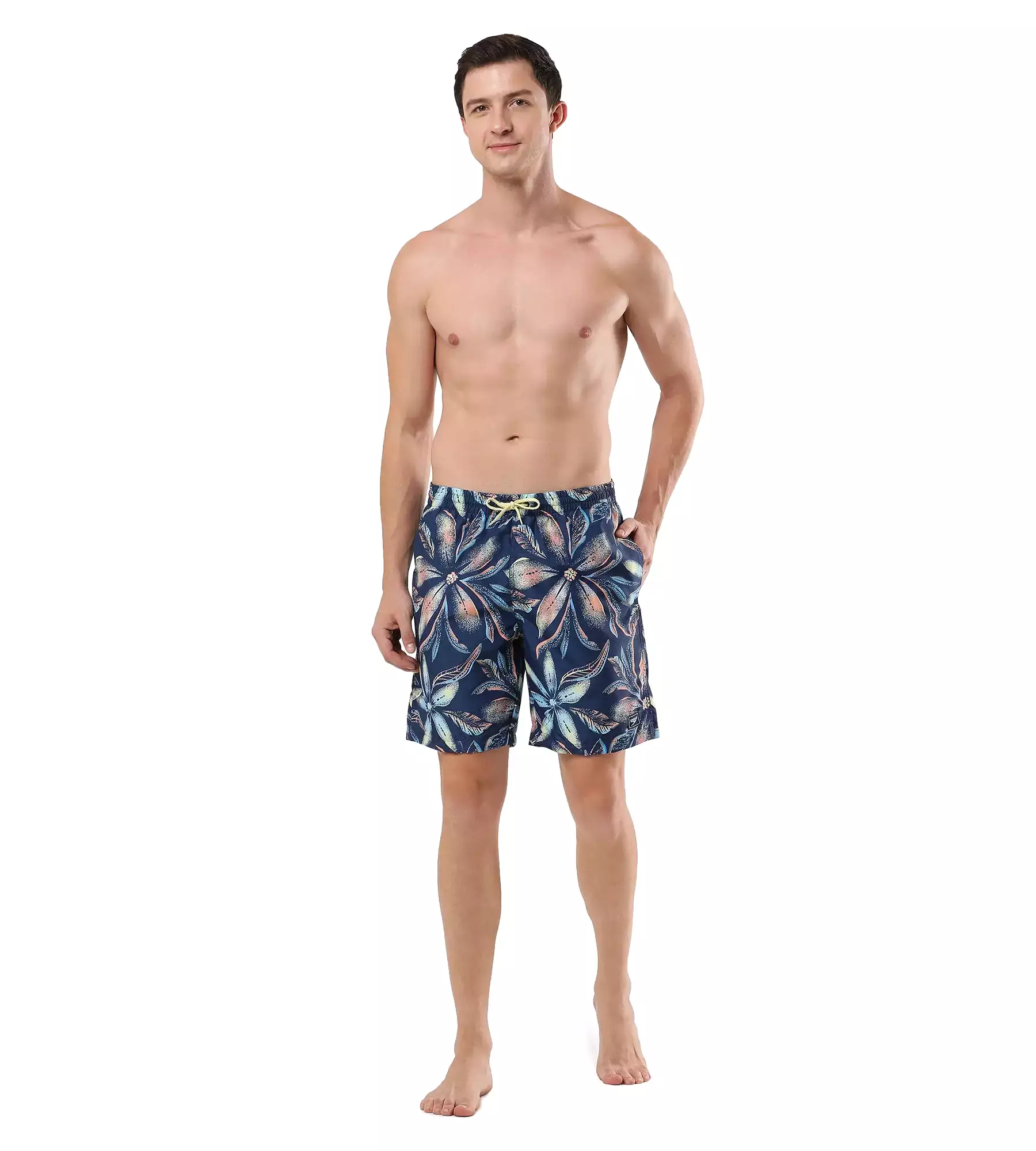 Men's Digital Printed Leisure' Watershorts - Pure Blue & Cerulean Blue