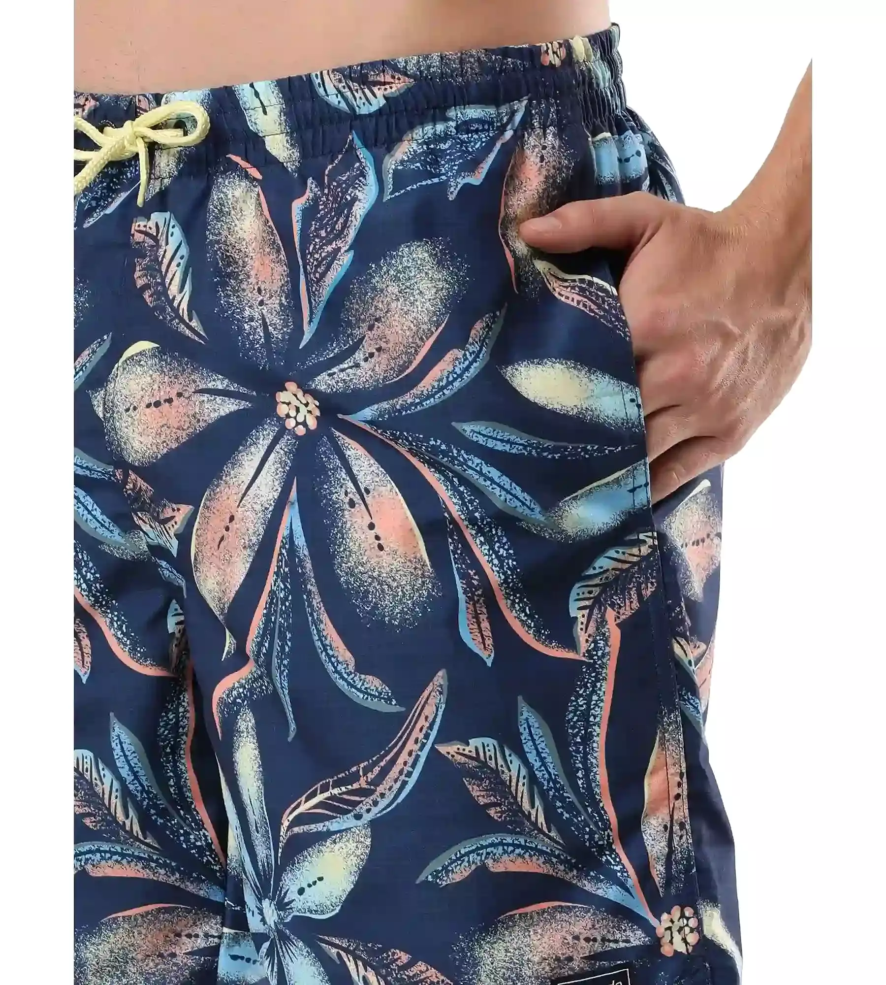 Men's Digital Printed Leisure' Watershorts - Pure Blue & Cerulean Blue