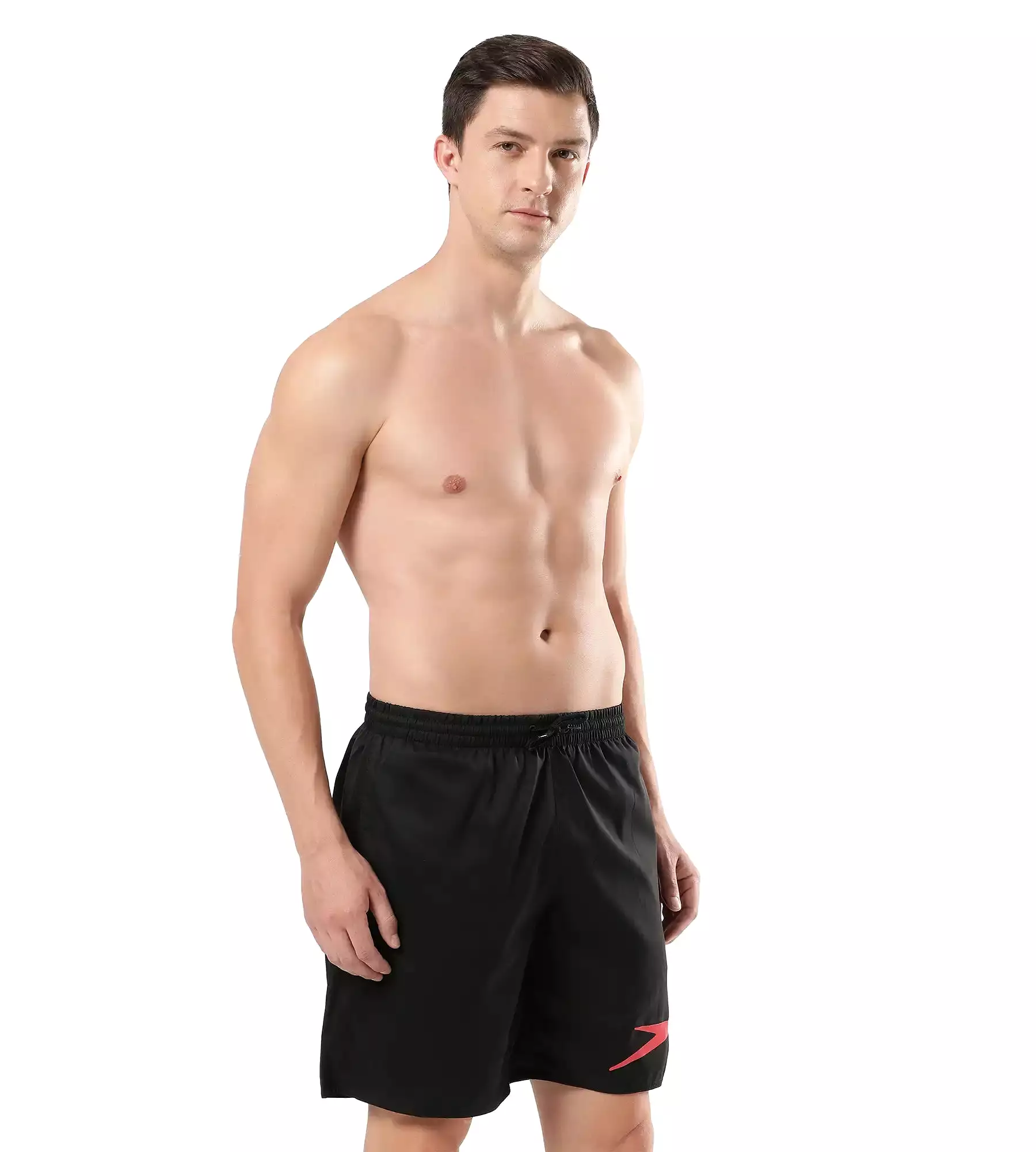 Men's Essential Placement Printed Watershorts - Black  &  Fed Red