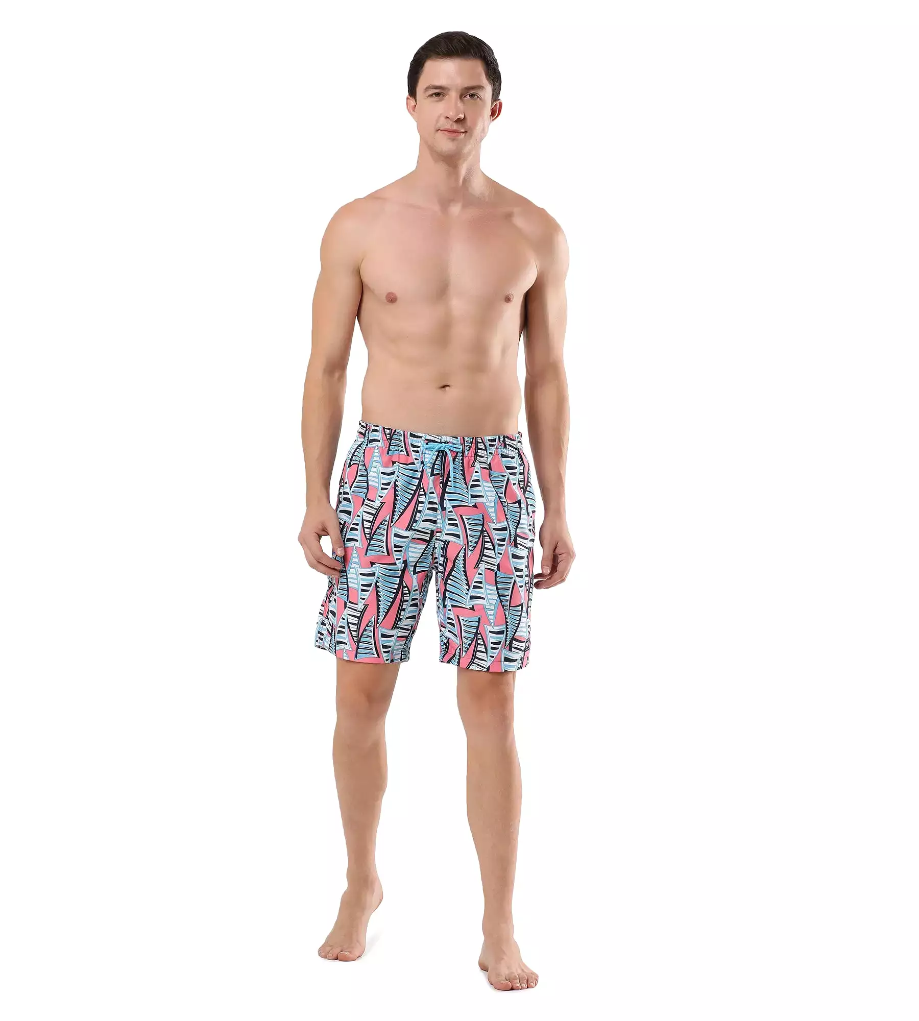 Men's Essential Printed Leisure' Watershorts - Fandango Pink  &  Pure Blue