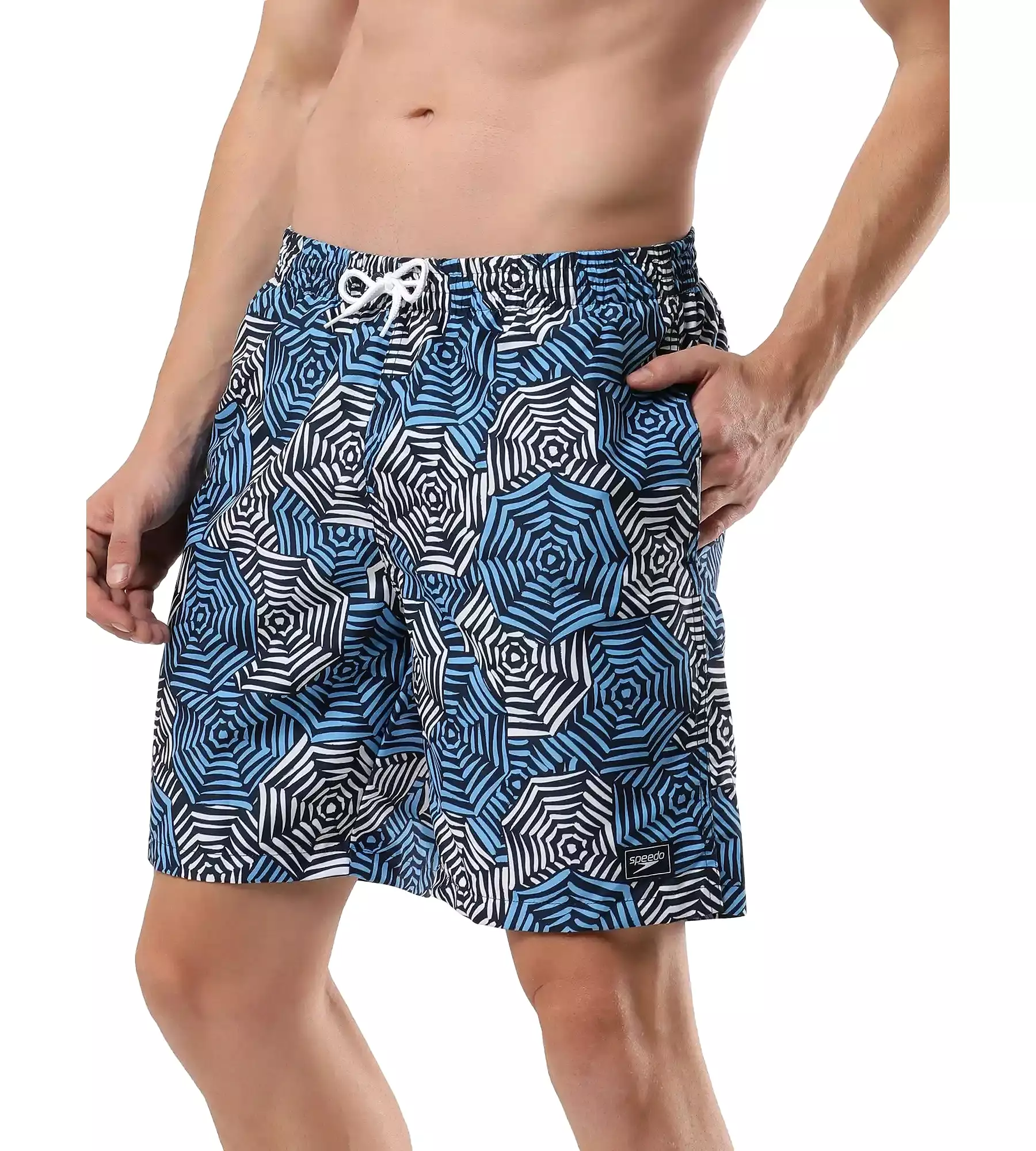 Men's Essential Printed Leisure' Watershorts - Pure Blue  &  Tranquil Blue