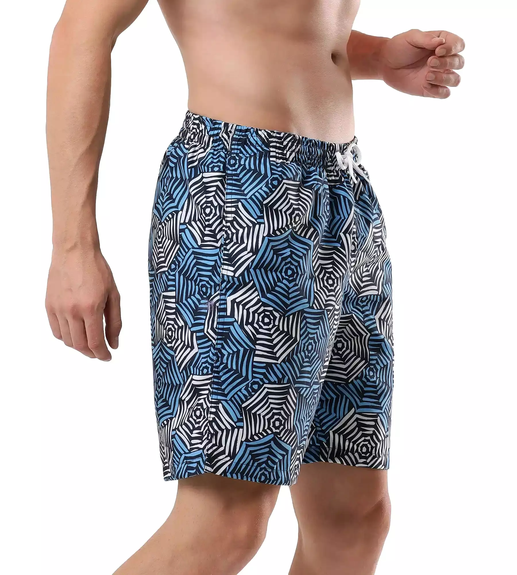 Men's Essential Printed Leisure' Watershorts - Pure Blue  &  Tranquil Blue