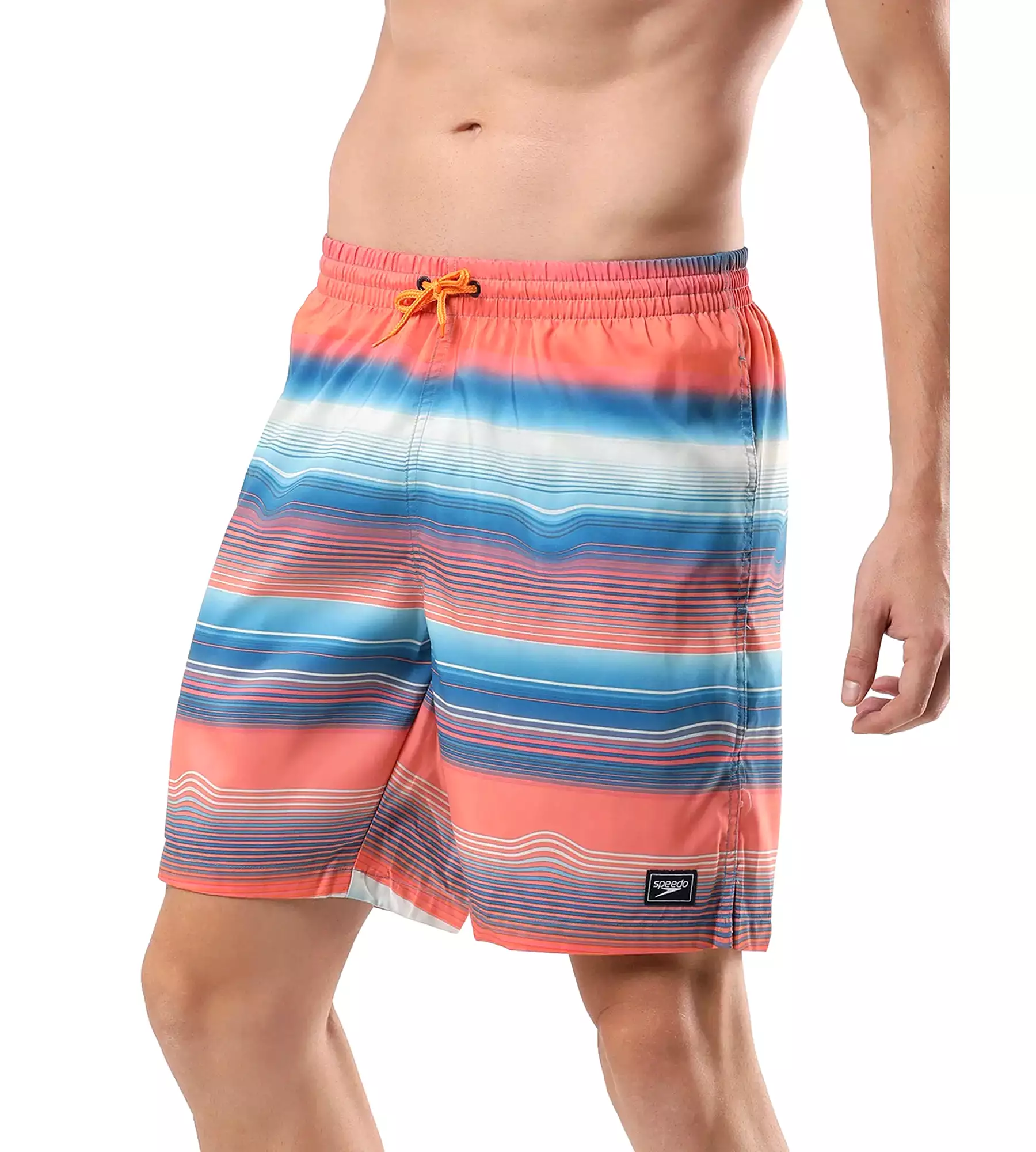 Men's Placement Leisure' Watershorts - Pumpkin Spice  &  Fandango Pink