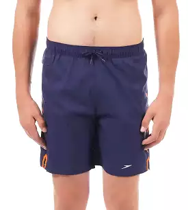 Men's Sports Printed' Watershorts - Navy  &  Pure Orange