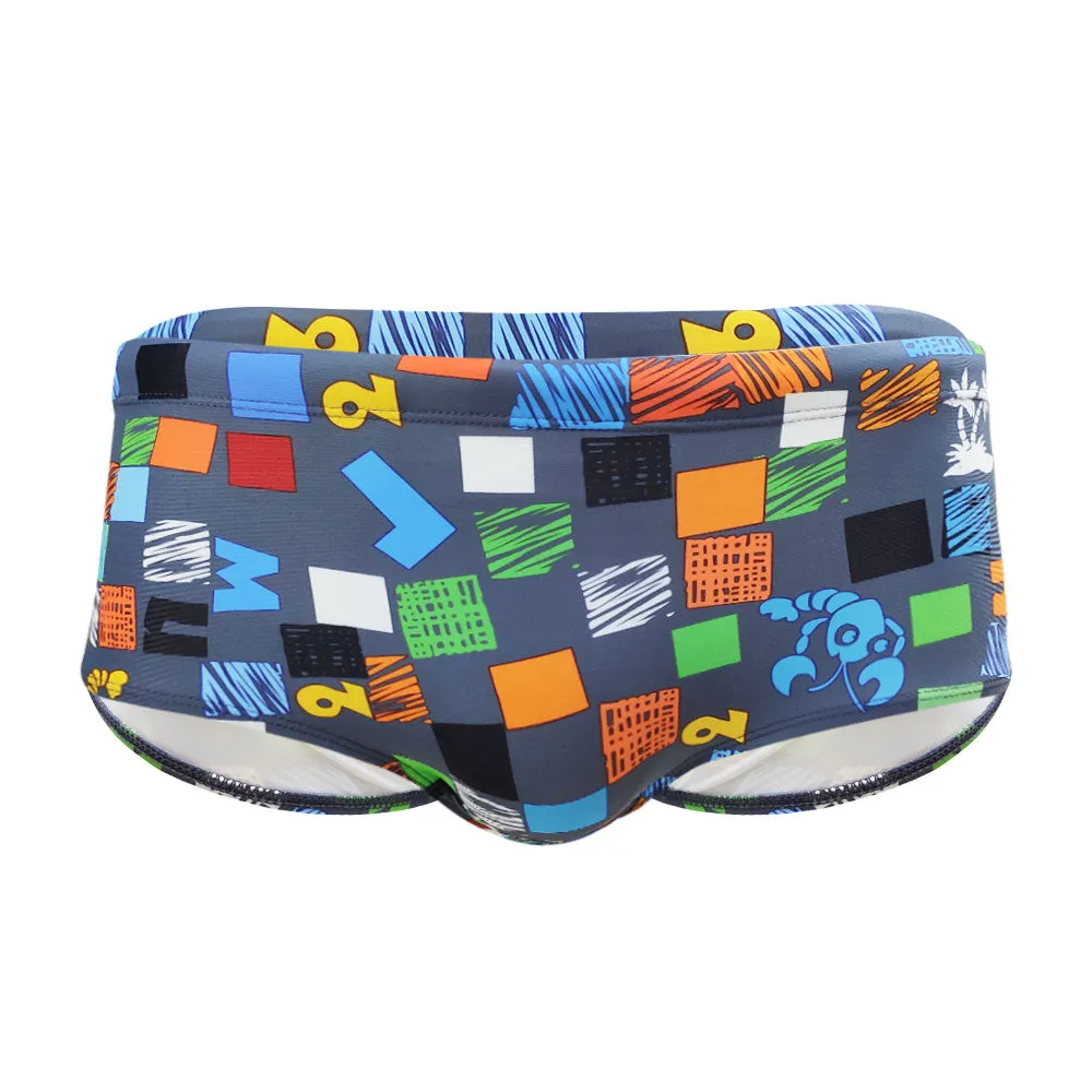 Men's Summer Printed Pattern Low Waist Push-Up Beach Swimwear