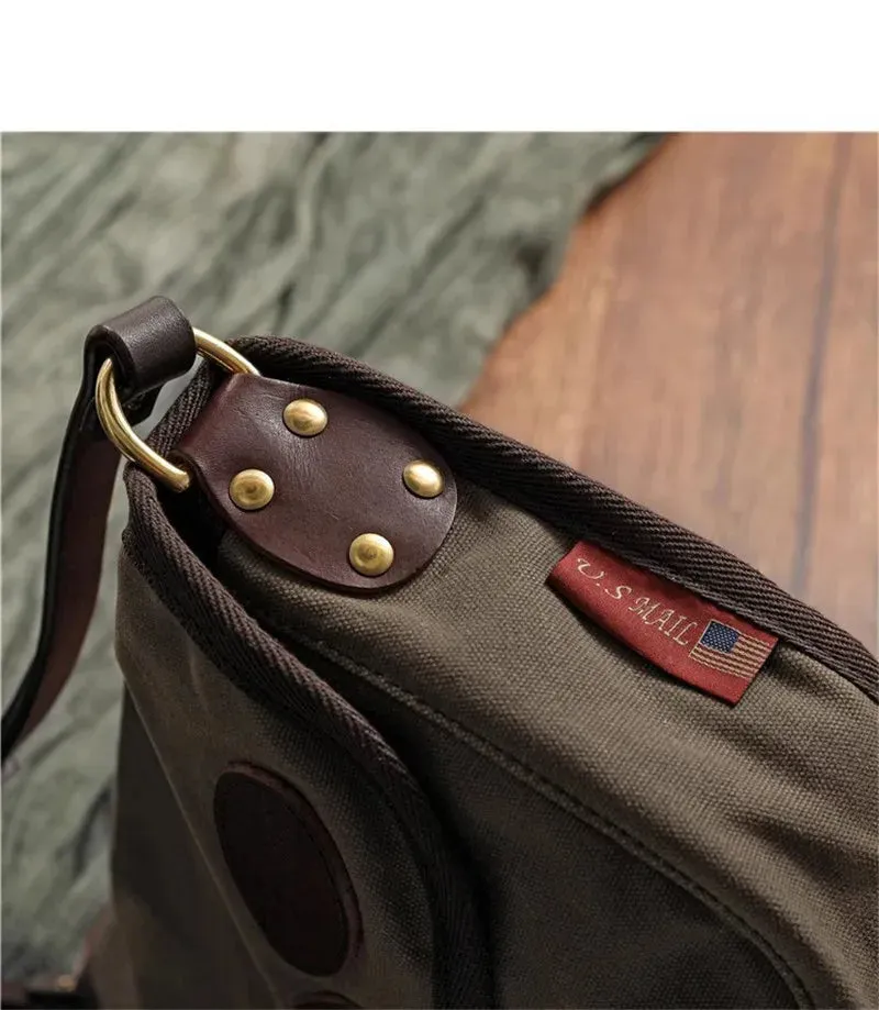 Men's Vintage Handmade Genuine Leather Shoulder Crossbody Messenger Bag