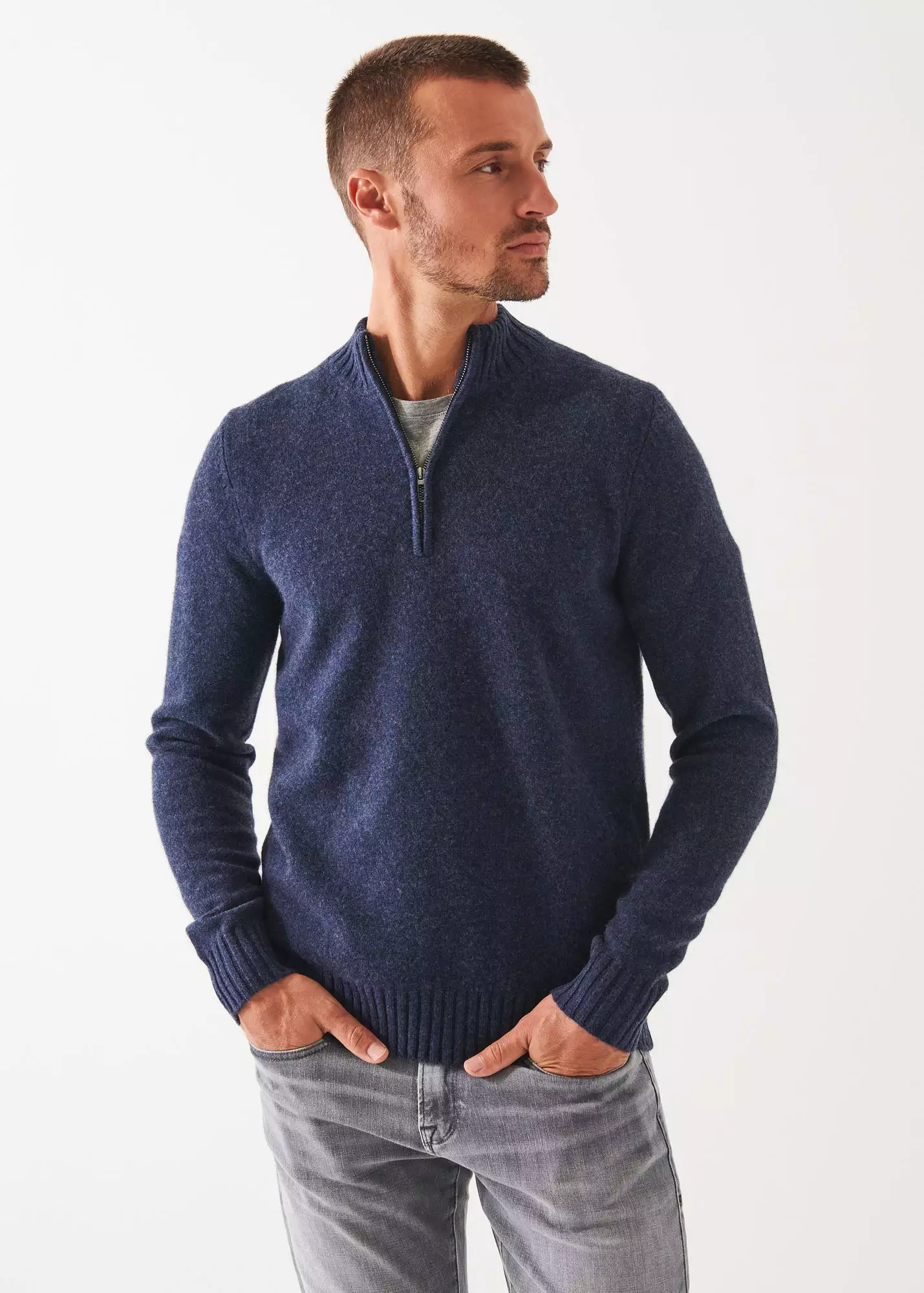 MERINO QUARTER ZIP SWEATER