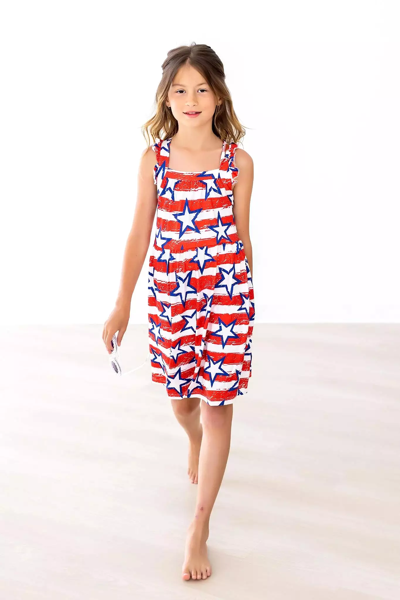 Mila & Rose - Stars & Stripes Ruffle Cross Back Dress