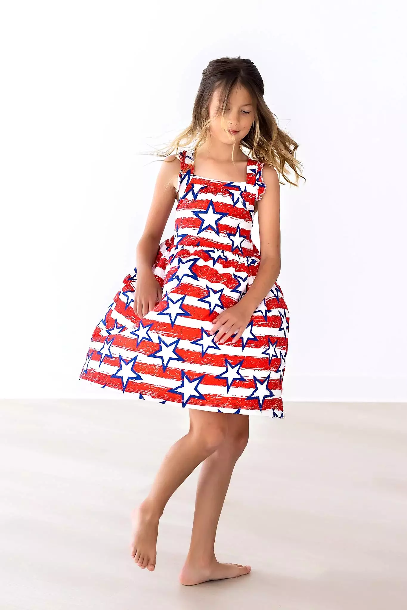 Mila & Rose - Stars & Stripes Ruffle Cross Back Dress