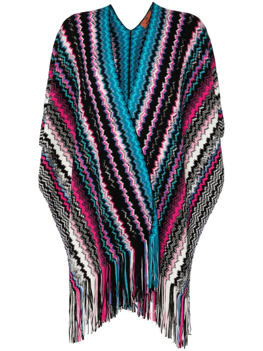 Missoni chevron-knit cape - Multicolour