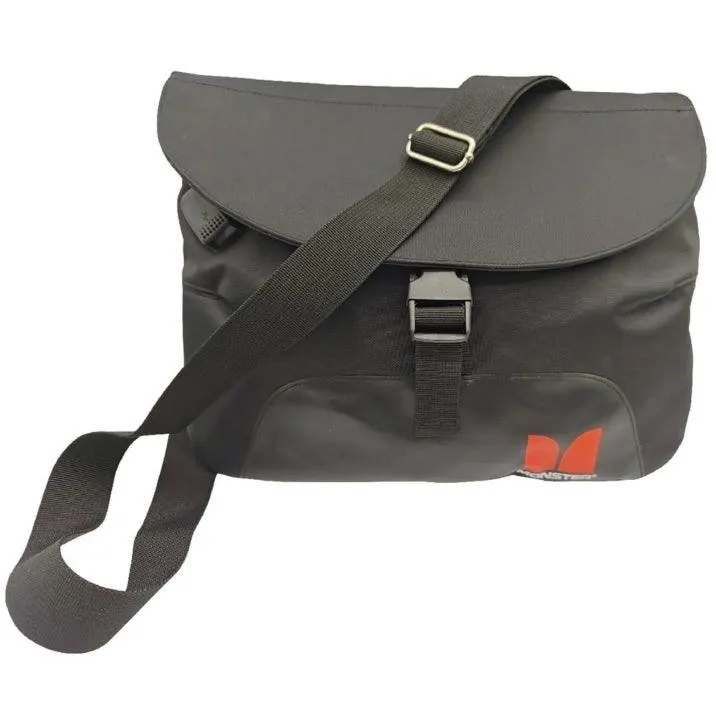 Monster Messenger Shoulder Laptop Bag with Flap Black