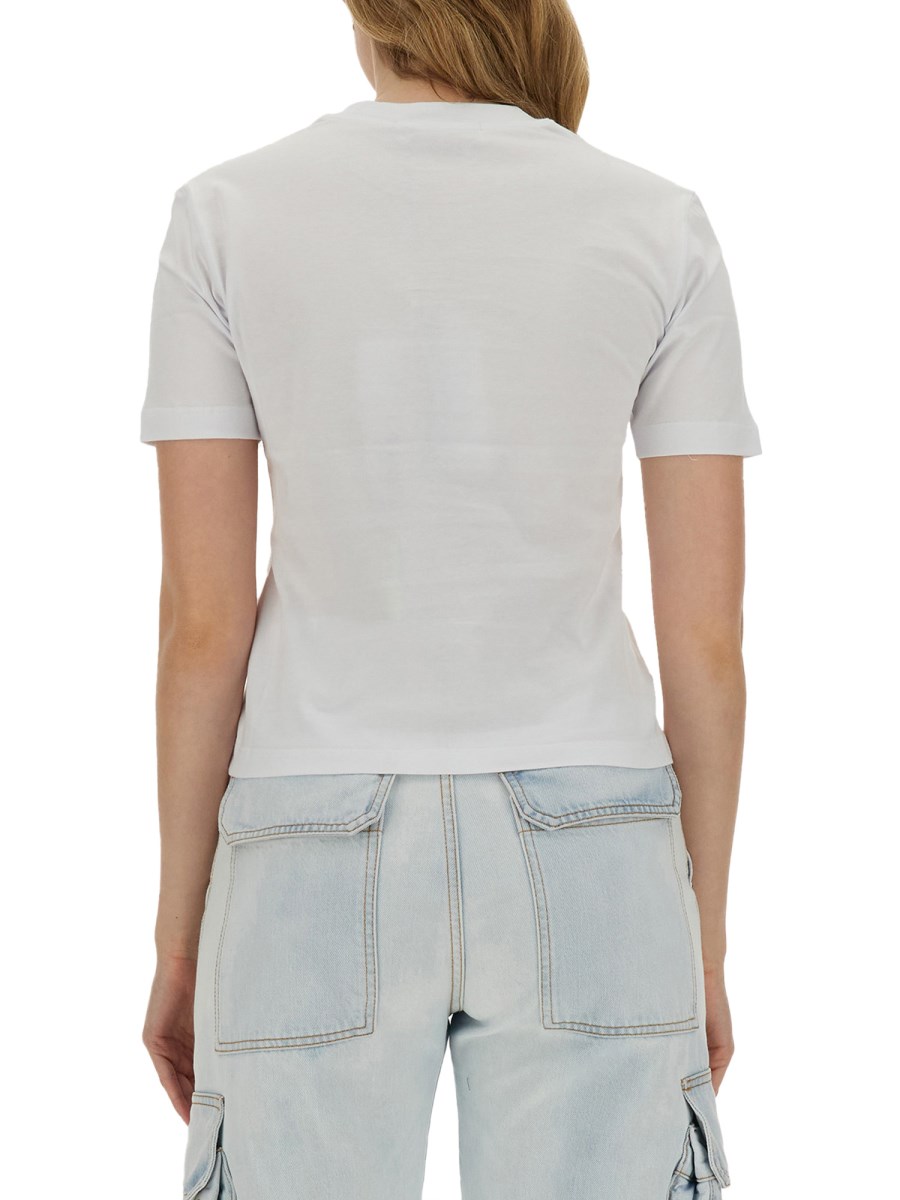 MSGM      T-SHIRT IN JERSEY DI COTONE CON LOGO 