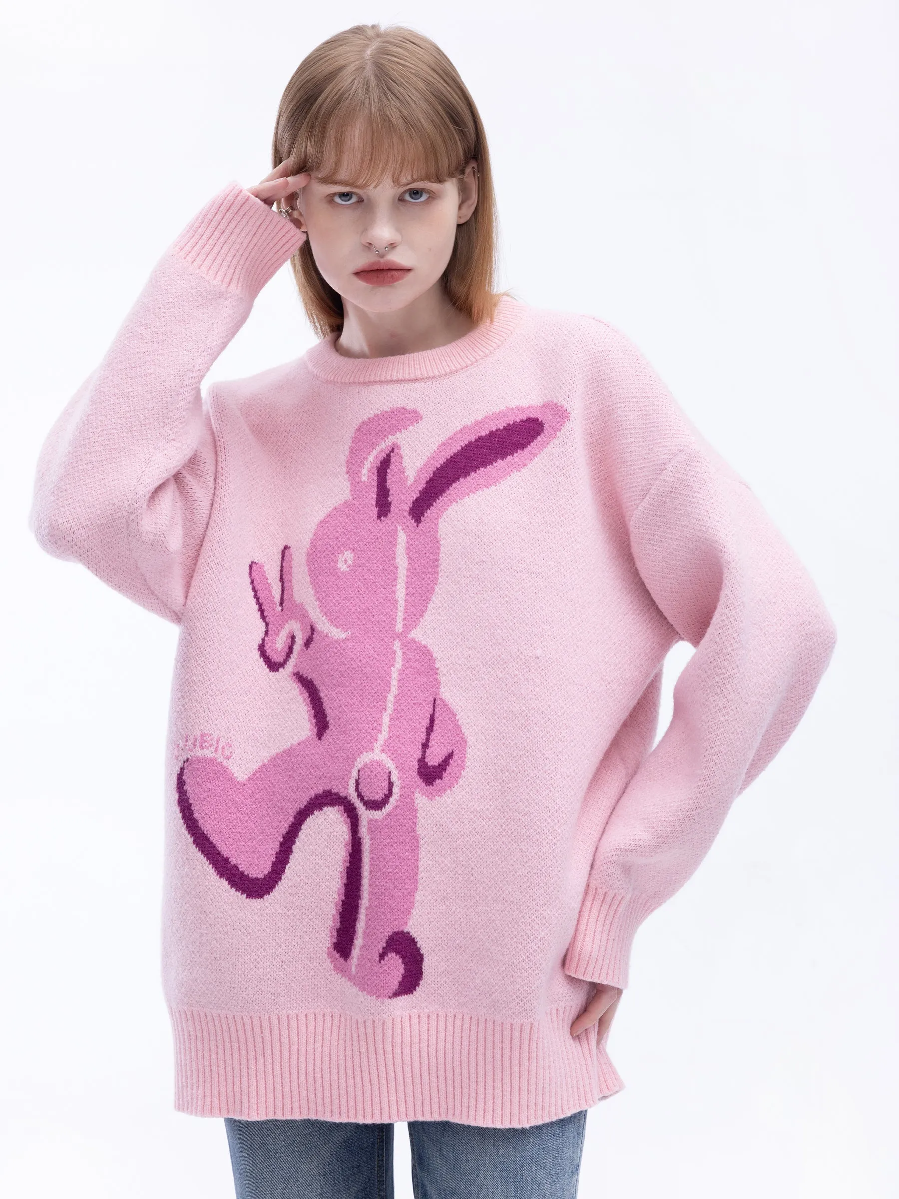 Oversized Rabbit Knit Sweater