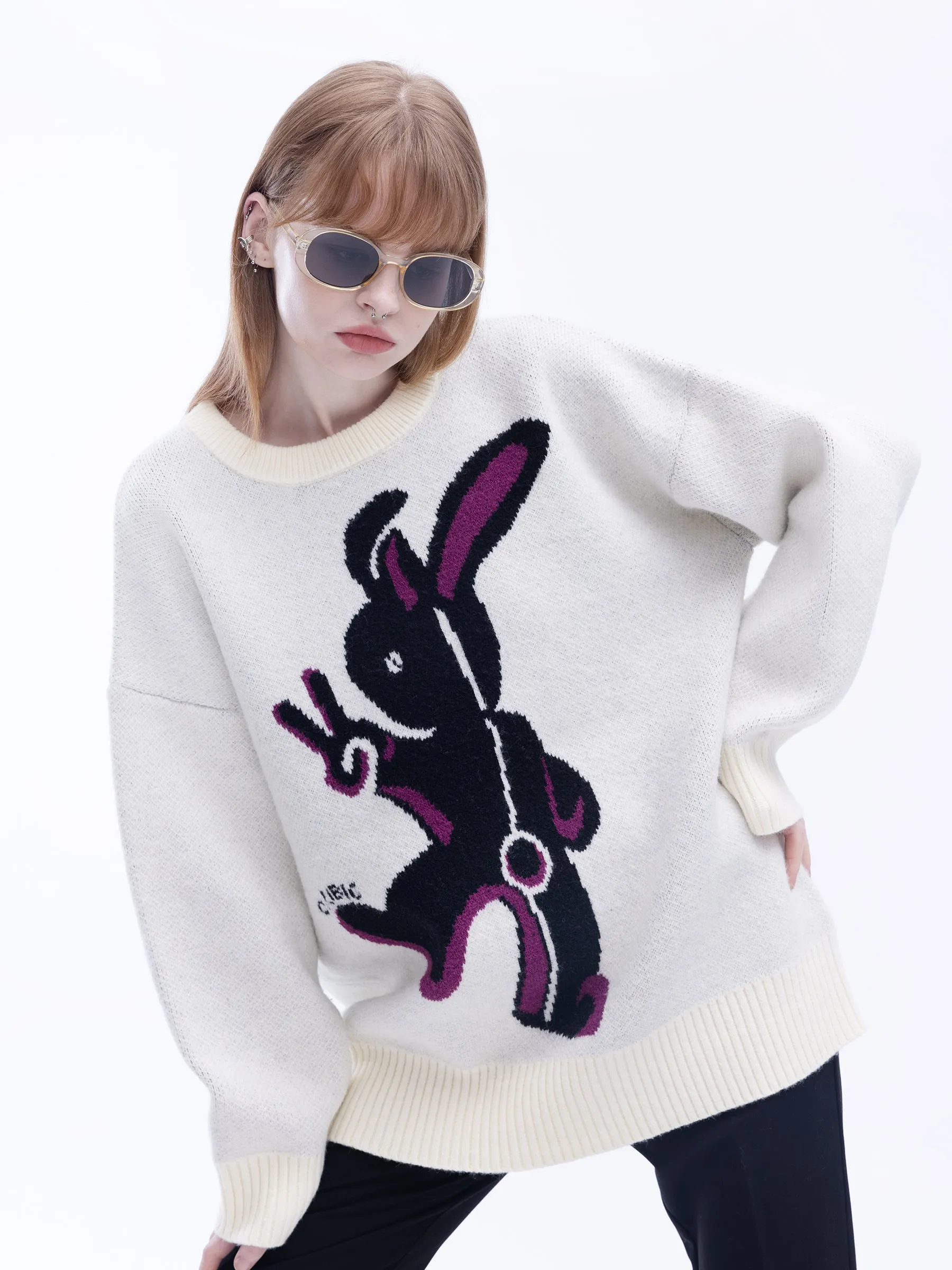 Oversized Rabbit Knit Sweater