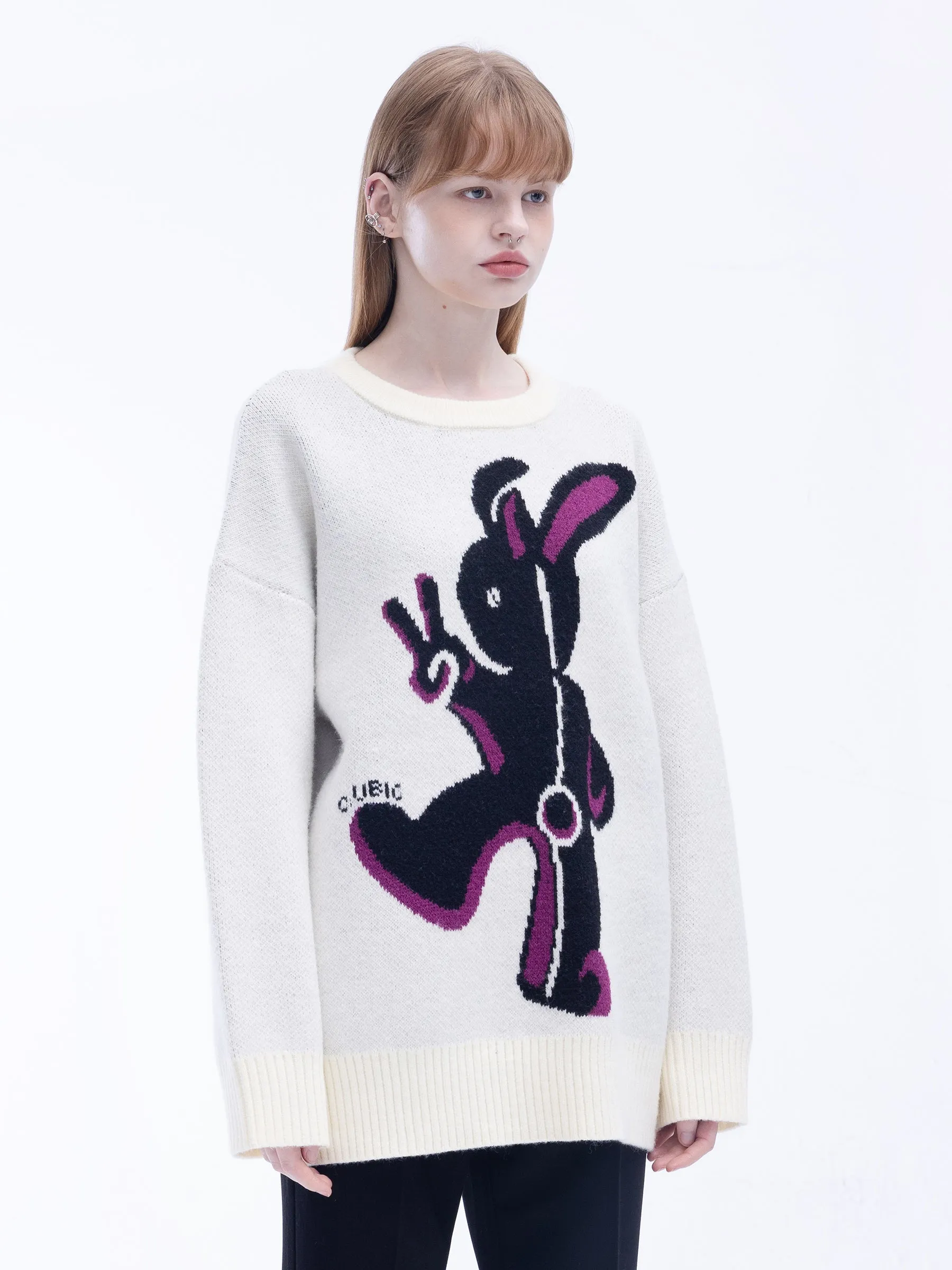 Oversized Rabbit Knit Sweater