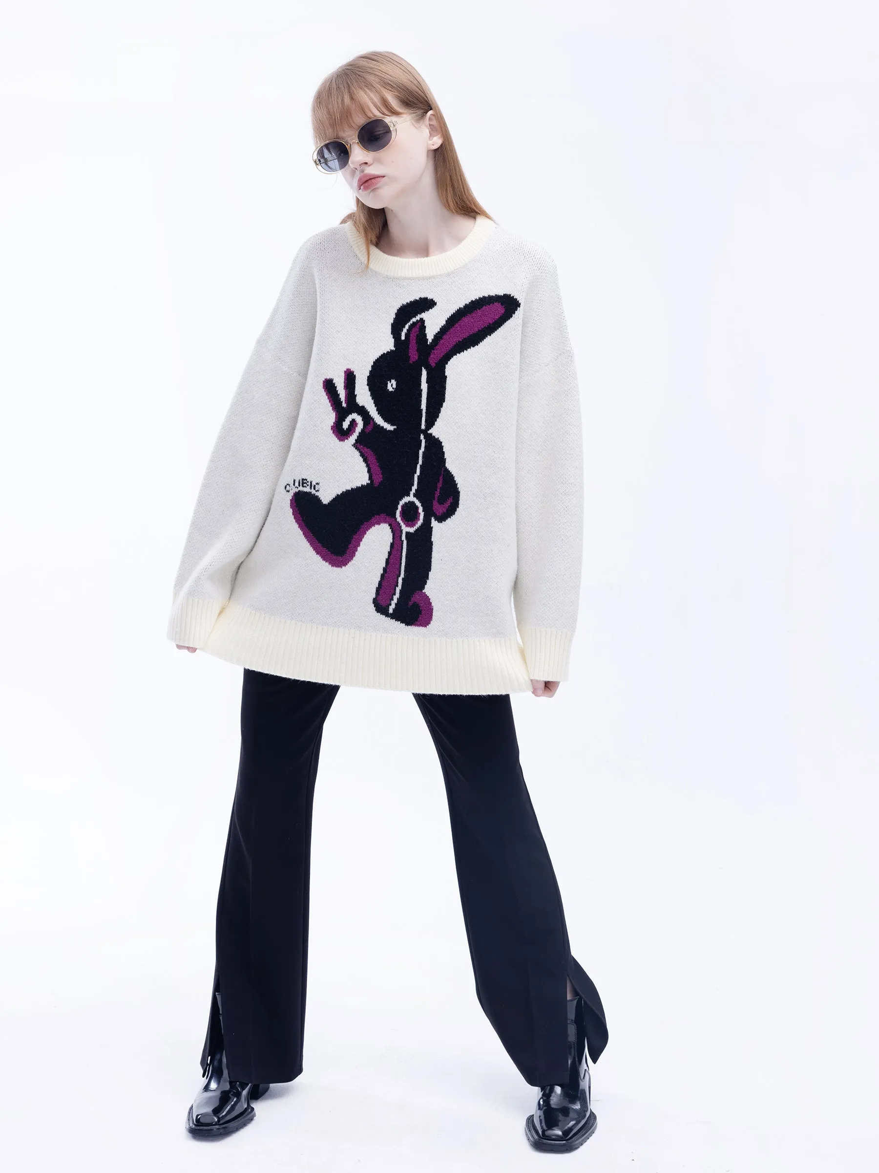 Oversized Rabbit Knit Sweater