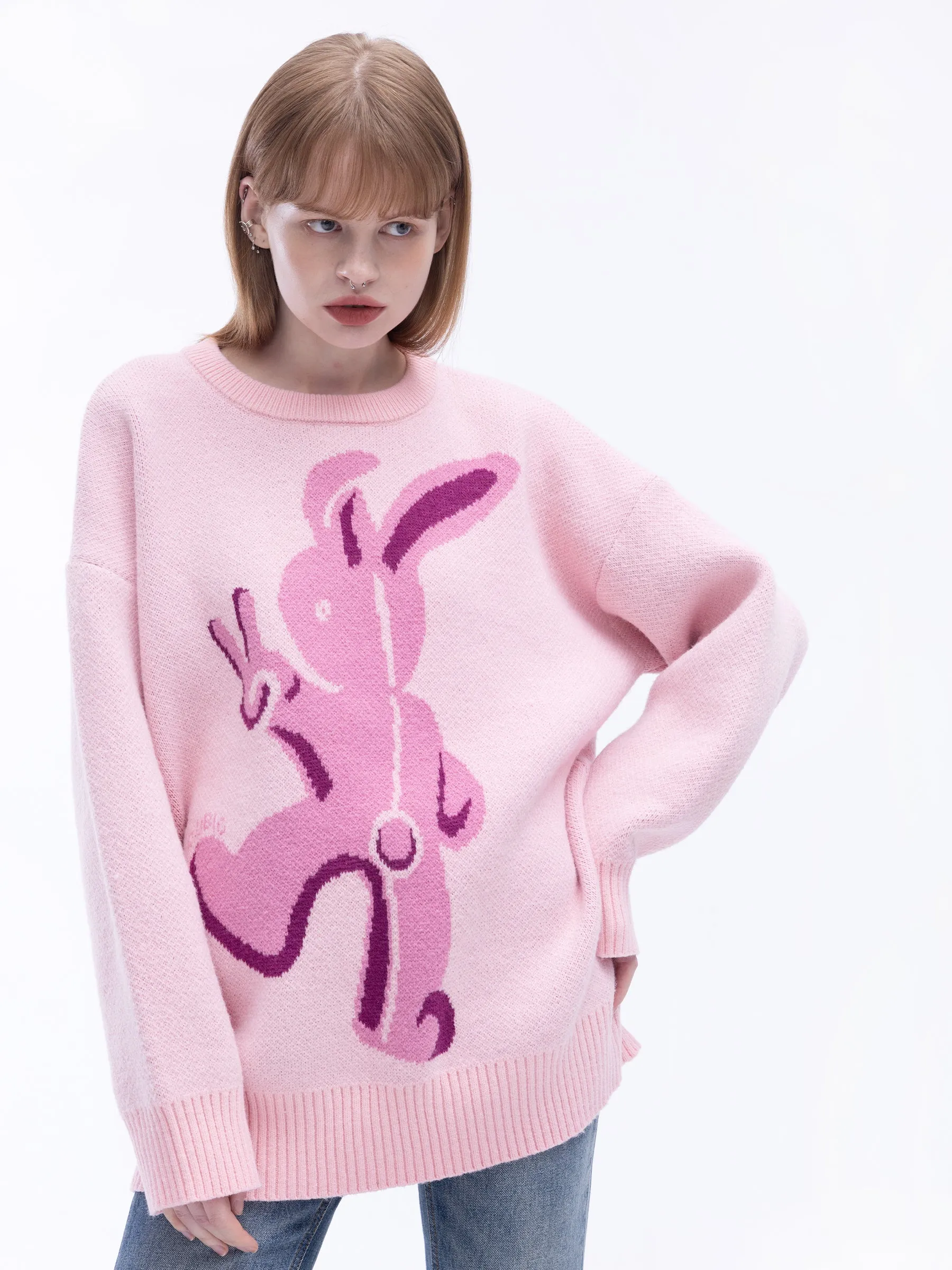 Oversized Rabbit Knit Sweater