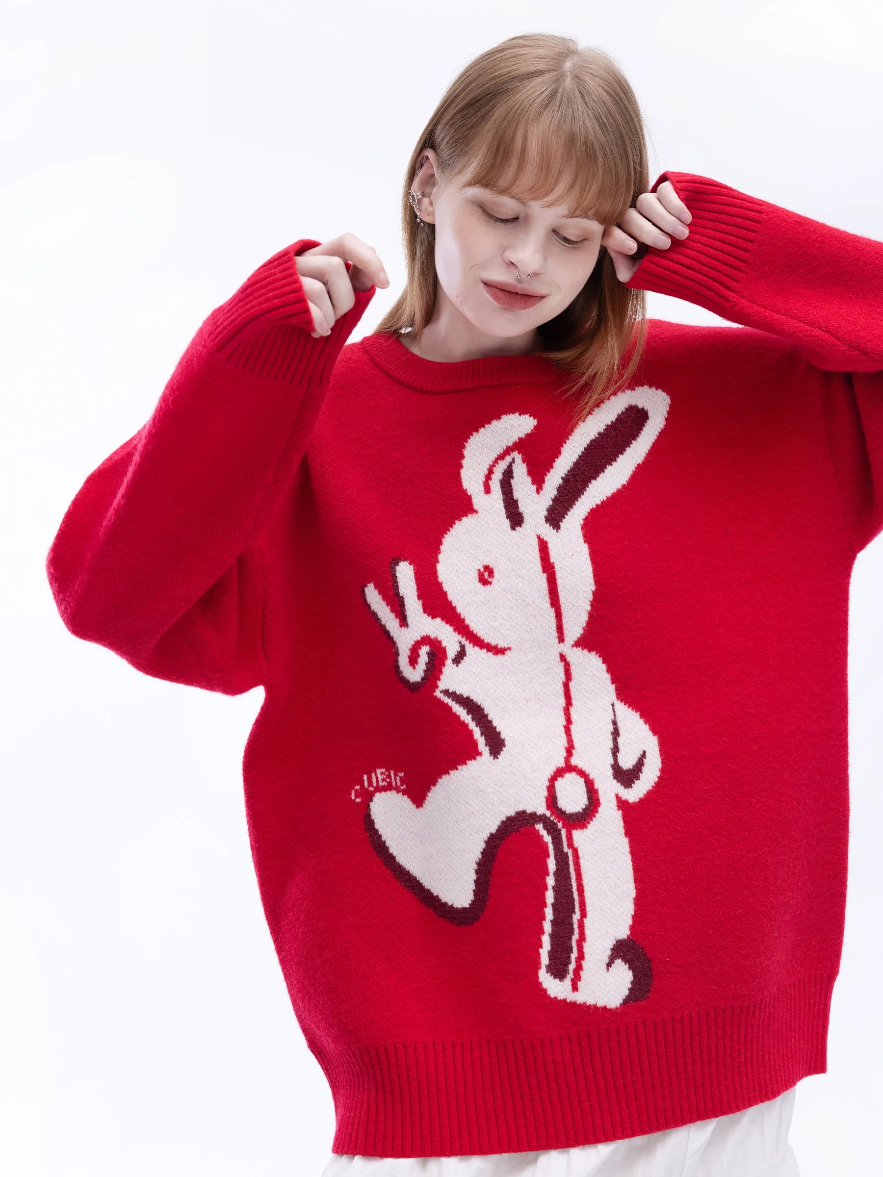 Oversized Rabbit Knit Sweater