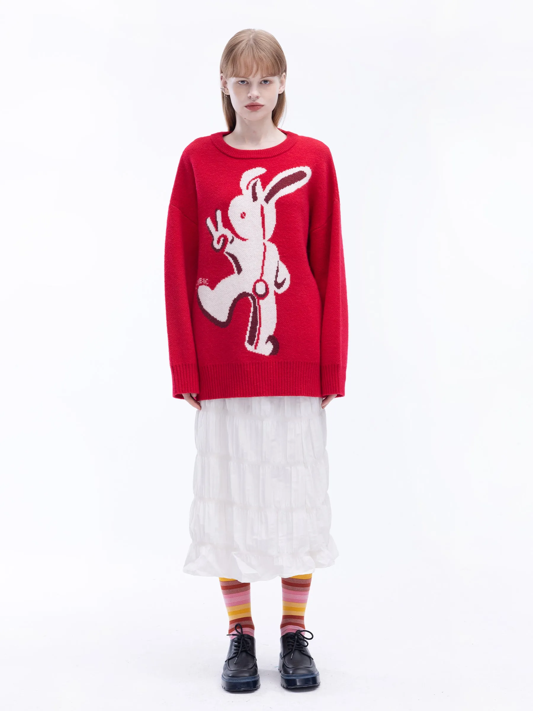 Oversized Rabbit Knit Sweater