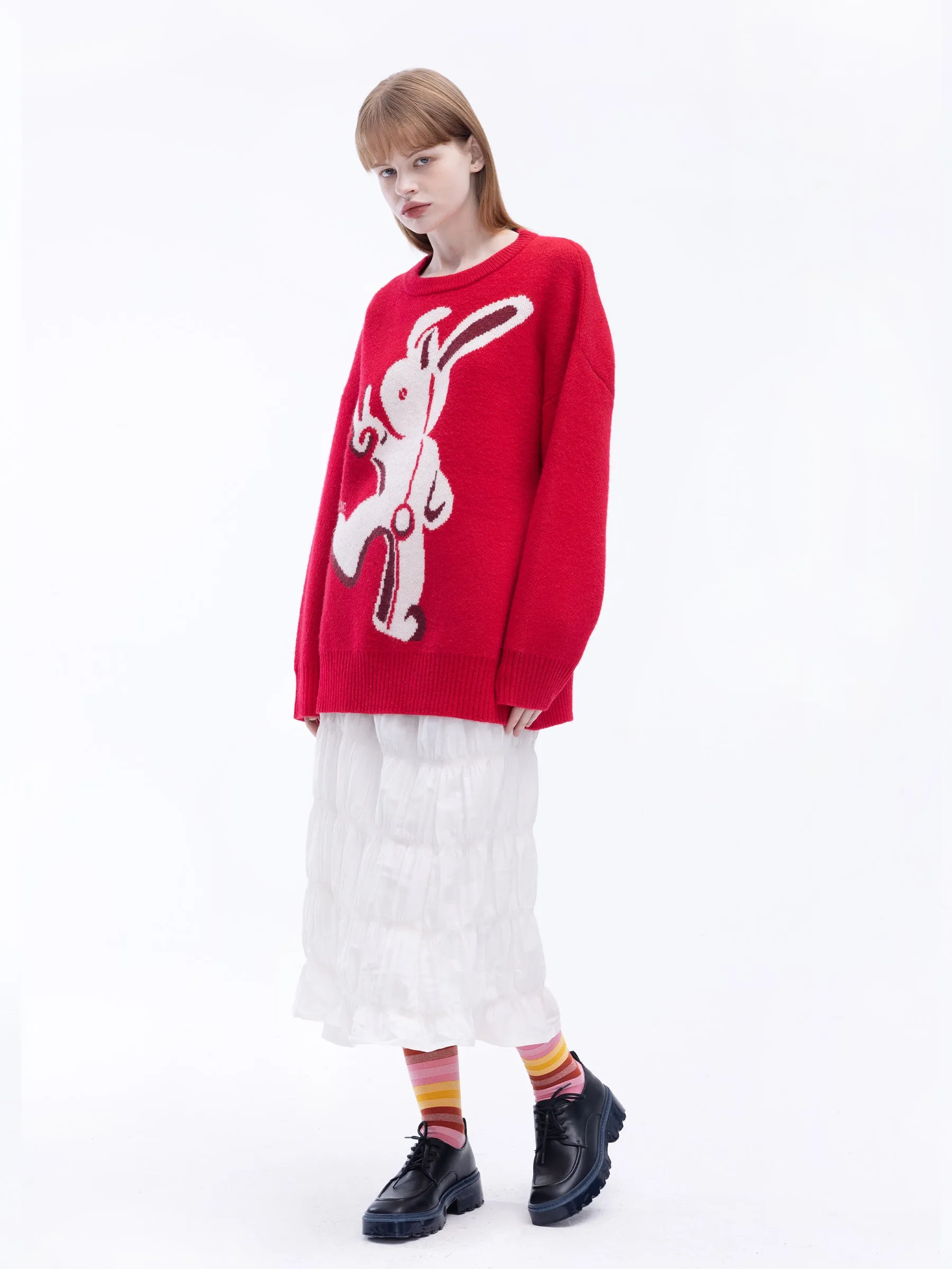 Oversized Rabbit Knit Sweater