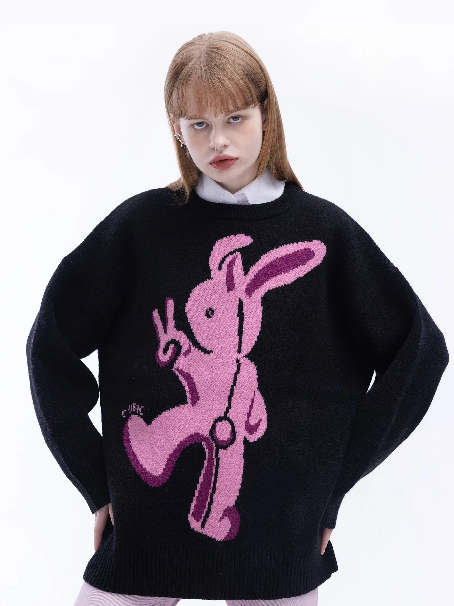 Oversized Rabbit Knit Sweater