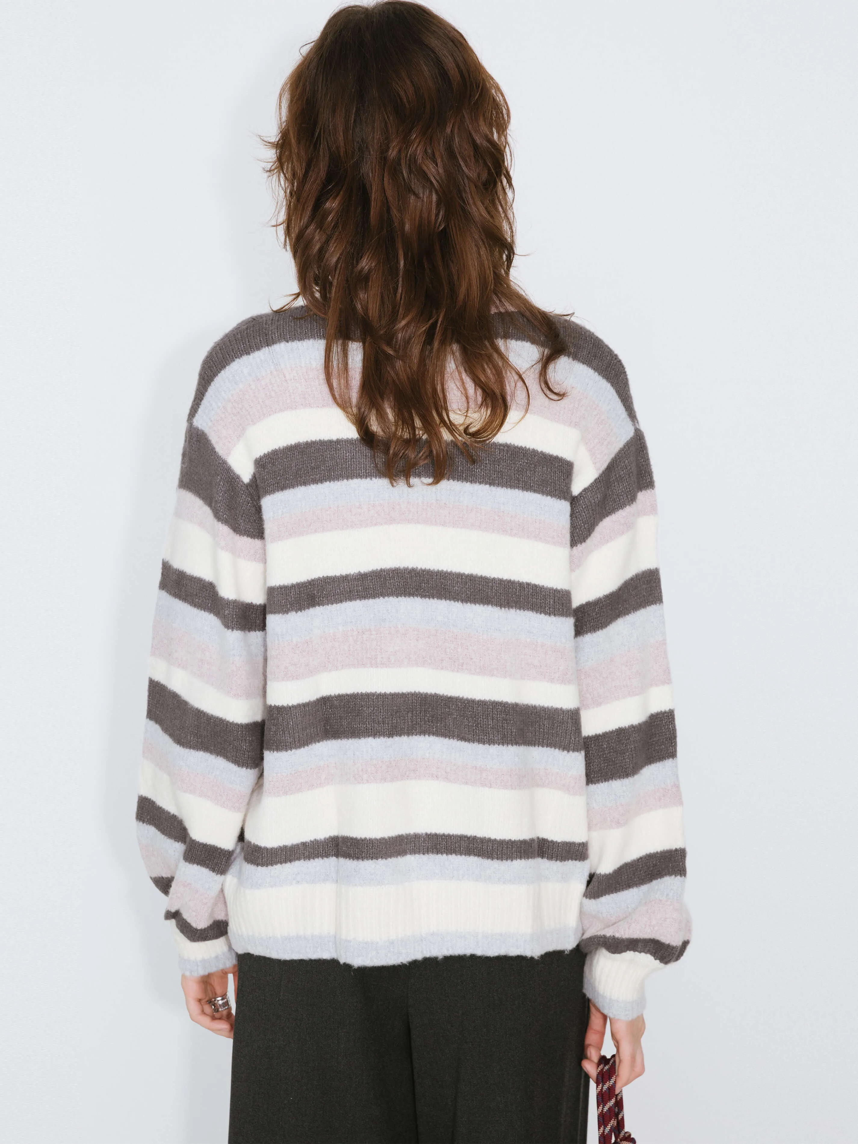 Oversized Striped Crew Knit Sweater