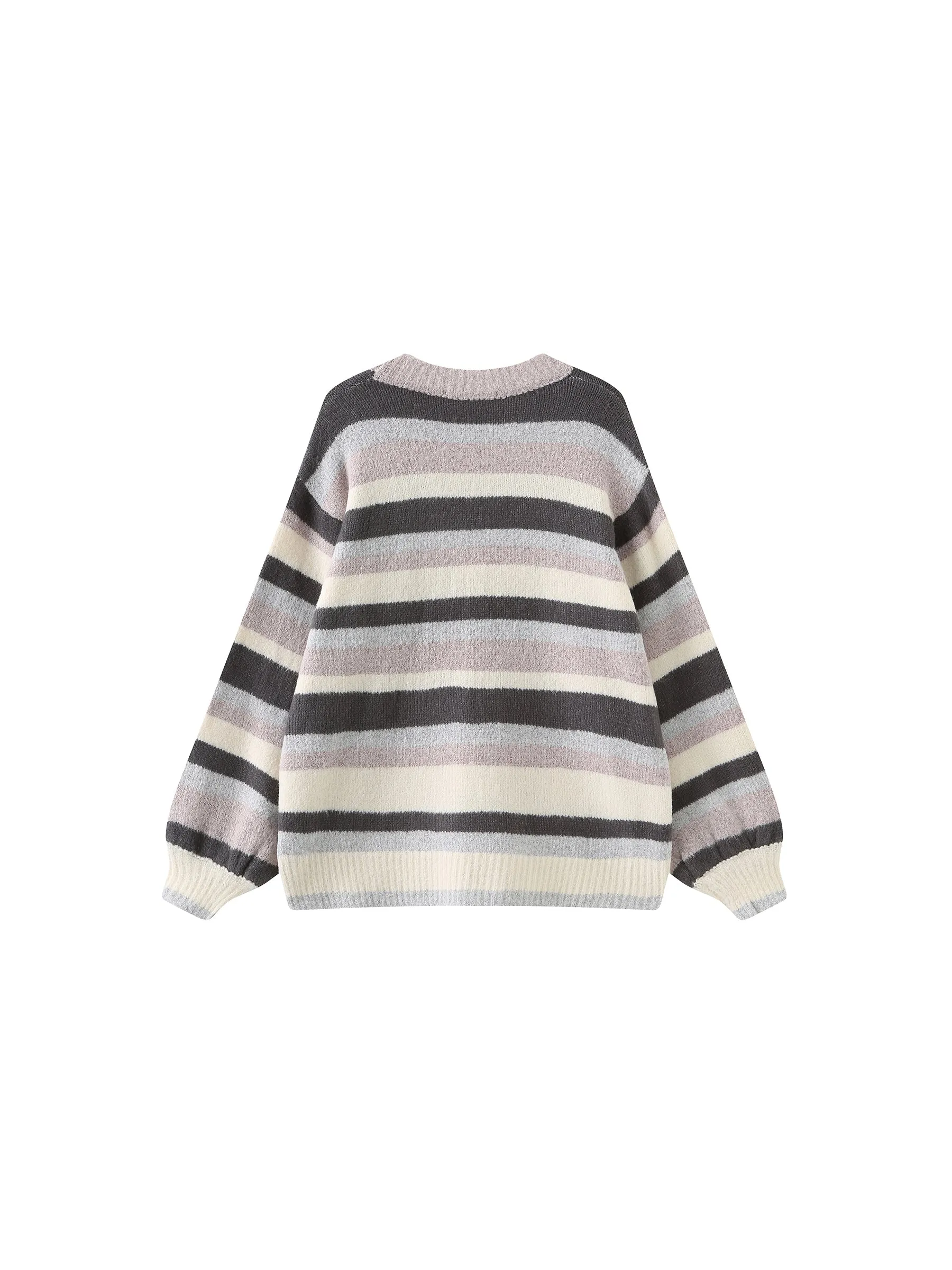 Oversized Striped Crew Knit Sweater