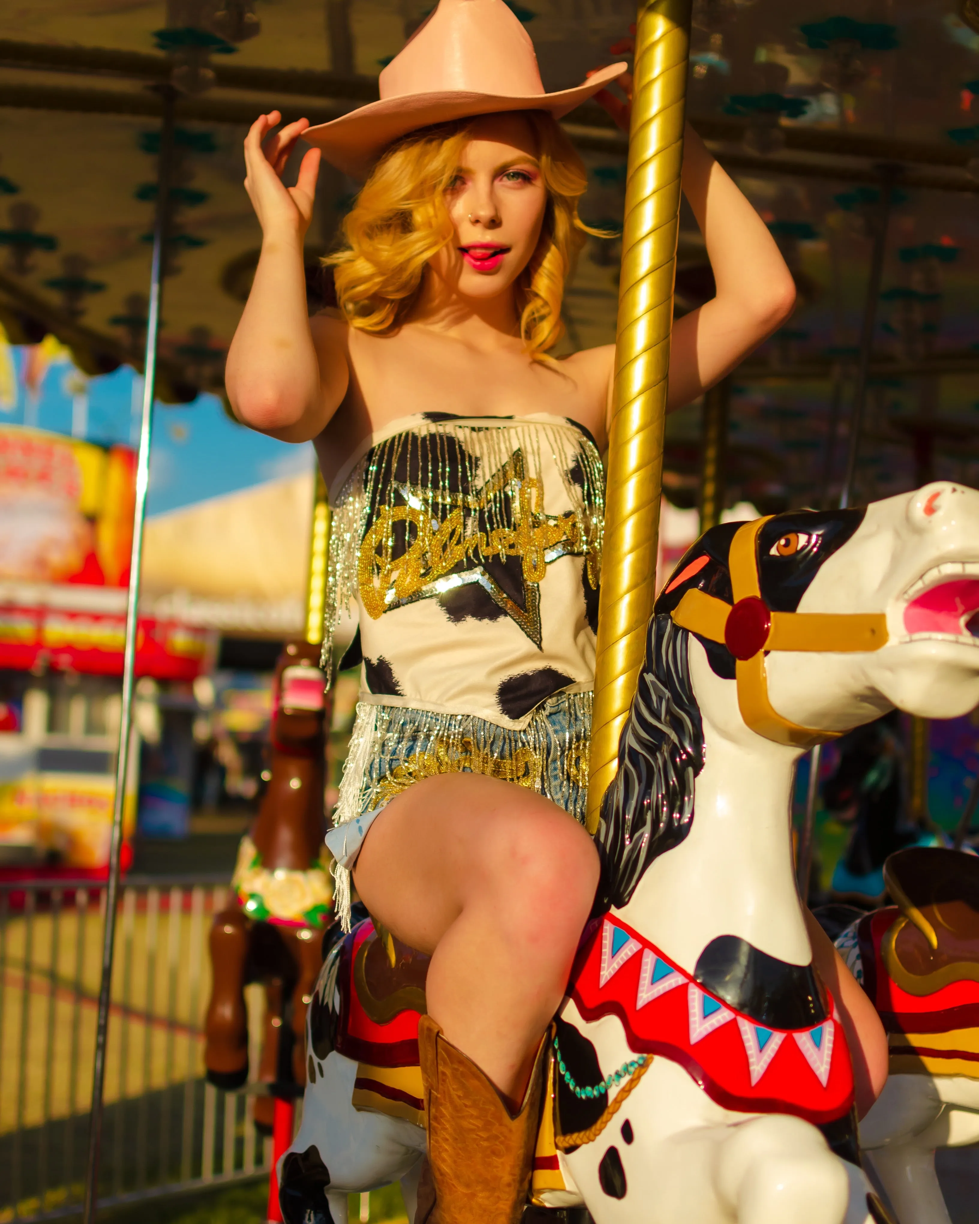 'Palm Springs' Cow Print Crop Bandana Top