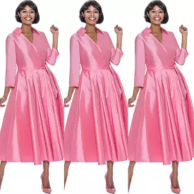 Pink Classic Style Faux Wrap Dress