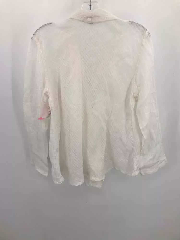 Pre-Owned Flax White Size Small Cardigan Sweater