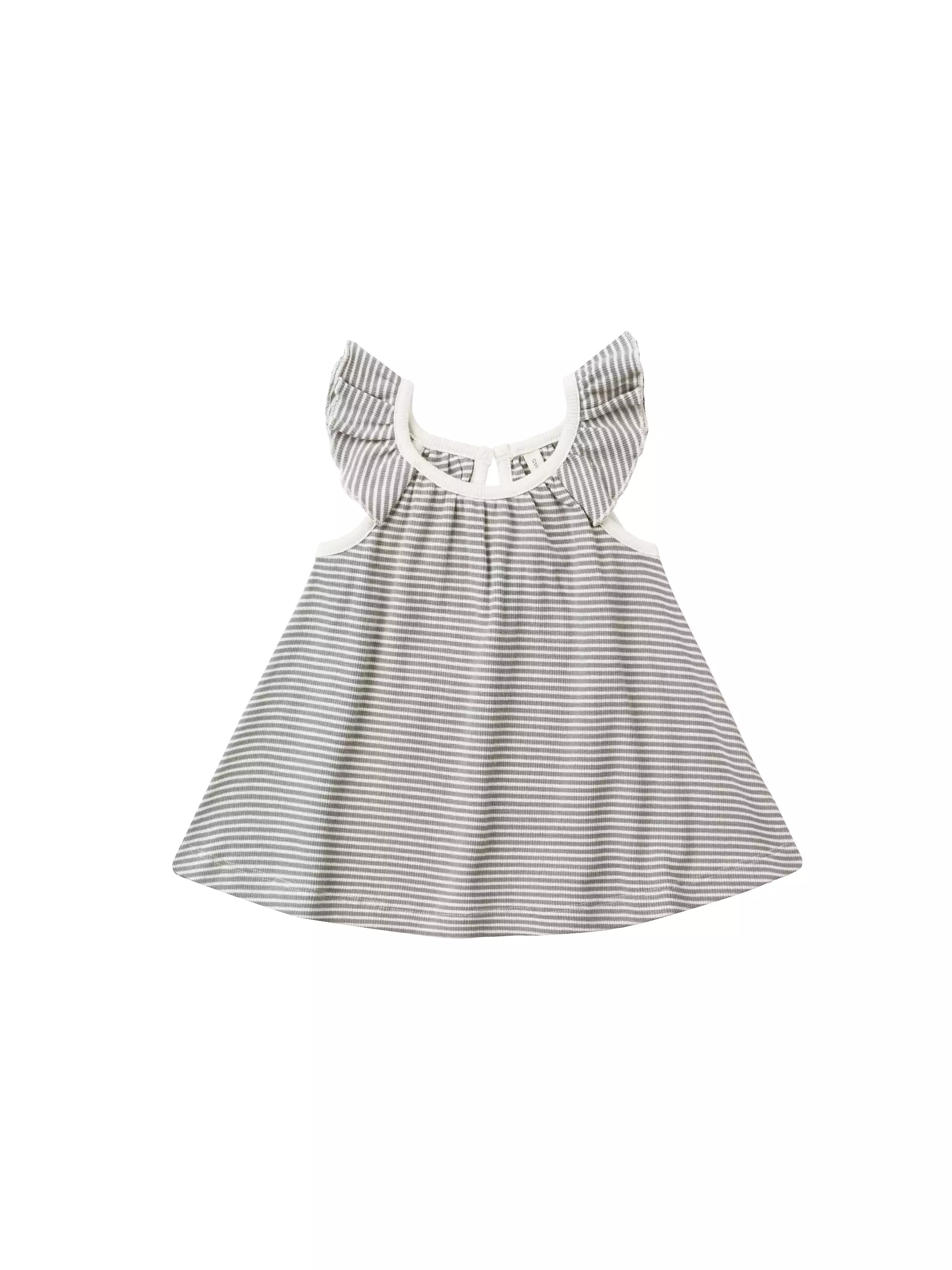 Quincy Mae - Lagoon Micro Stripe Ruffle Swing Dress