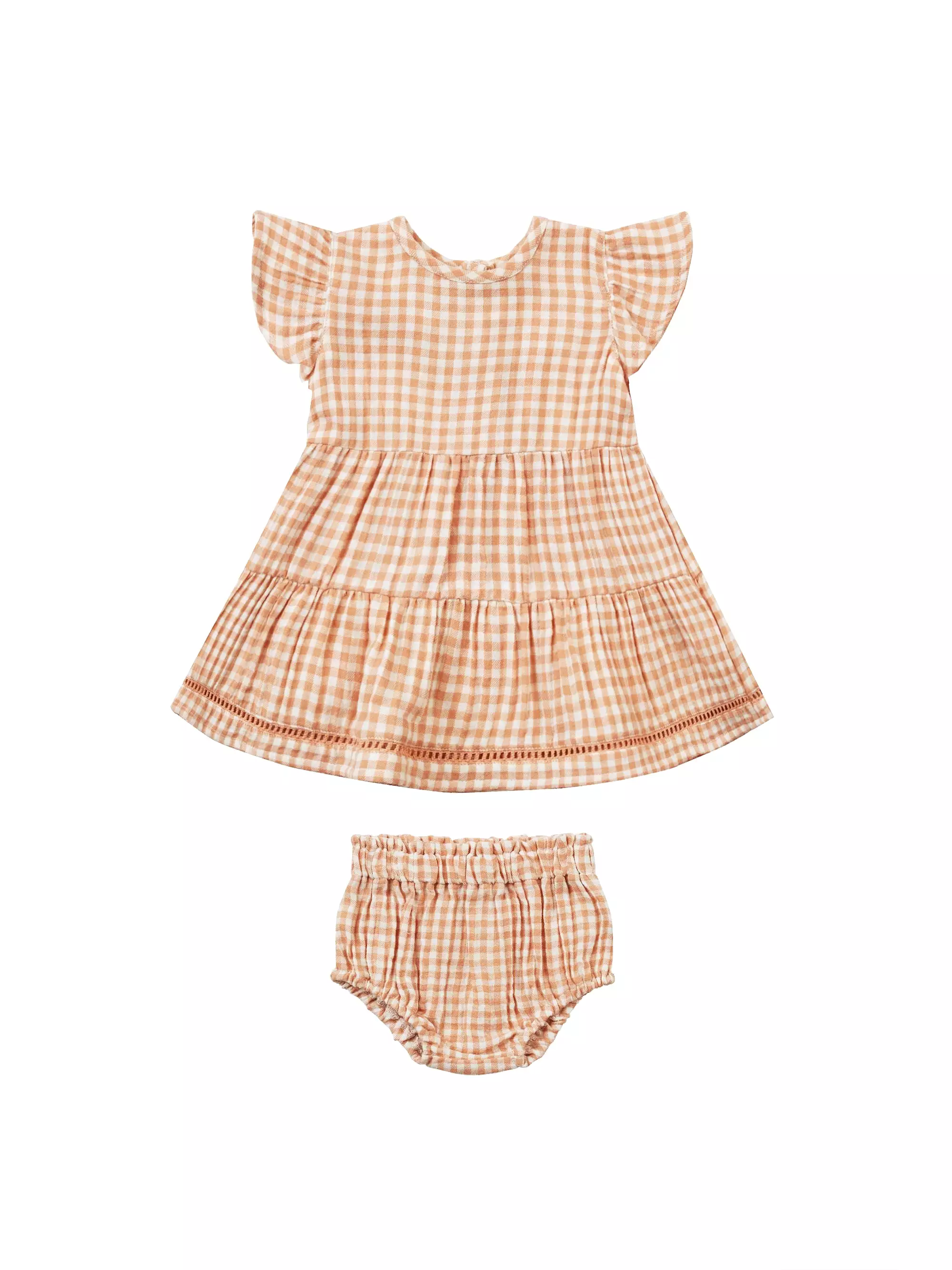 Quincy Mae - Melon Gingham Lily Dress