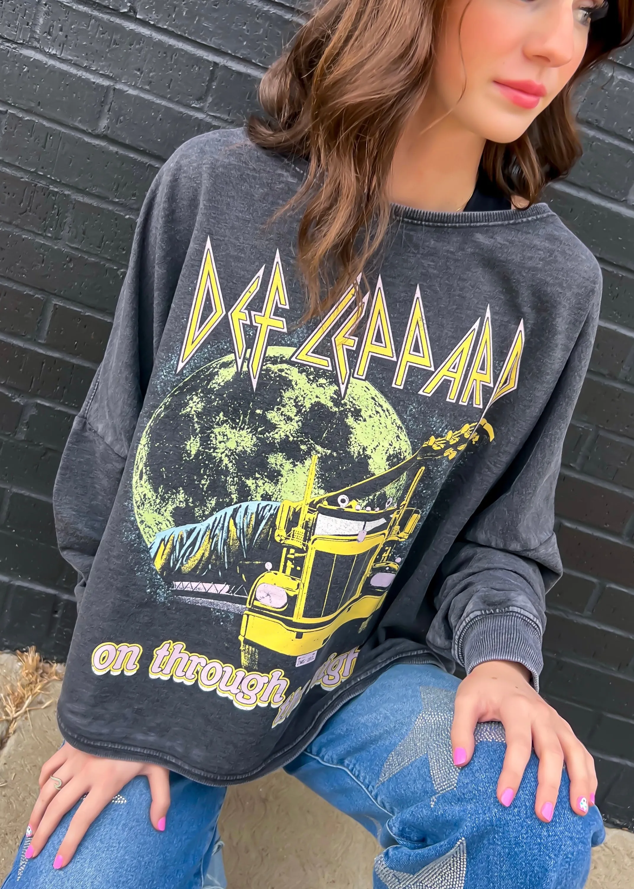 Recycled Karma Def Leppard Fleece | Vintage Black