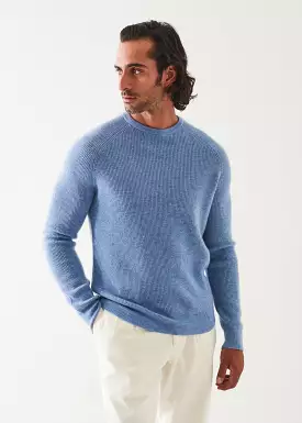 RIBBED CASHMERE CREWNECK