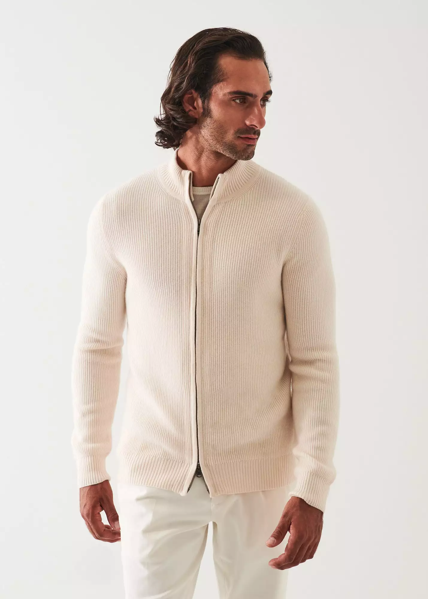 RIBBED CASHMERE FULL ZIP